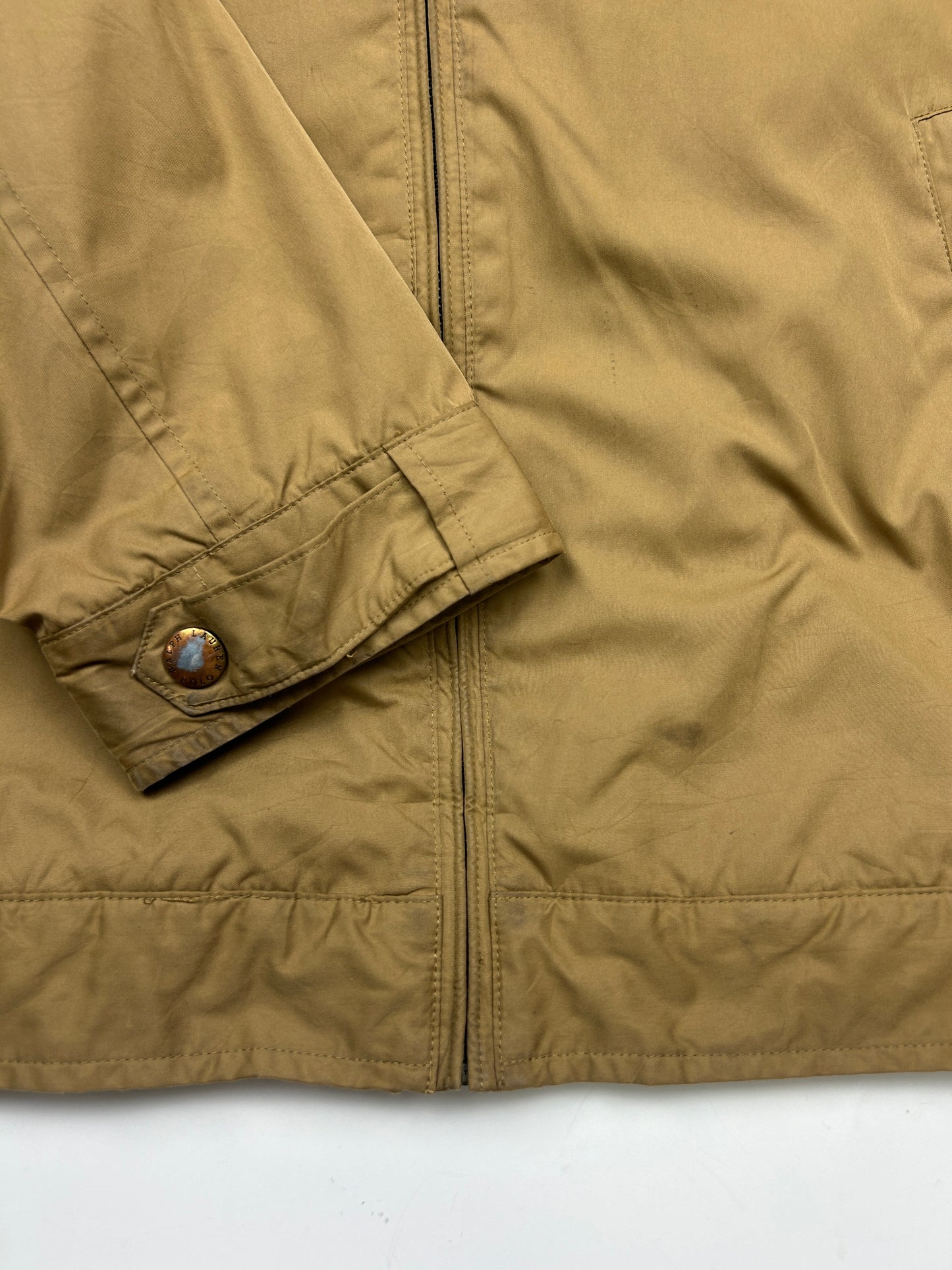 Vintage Fleece Lined Insulated Embroidered Pony Harrington Jacket Size L Earth Tones