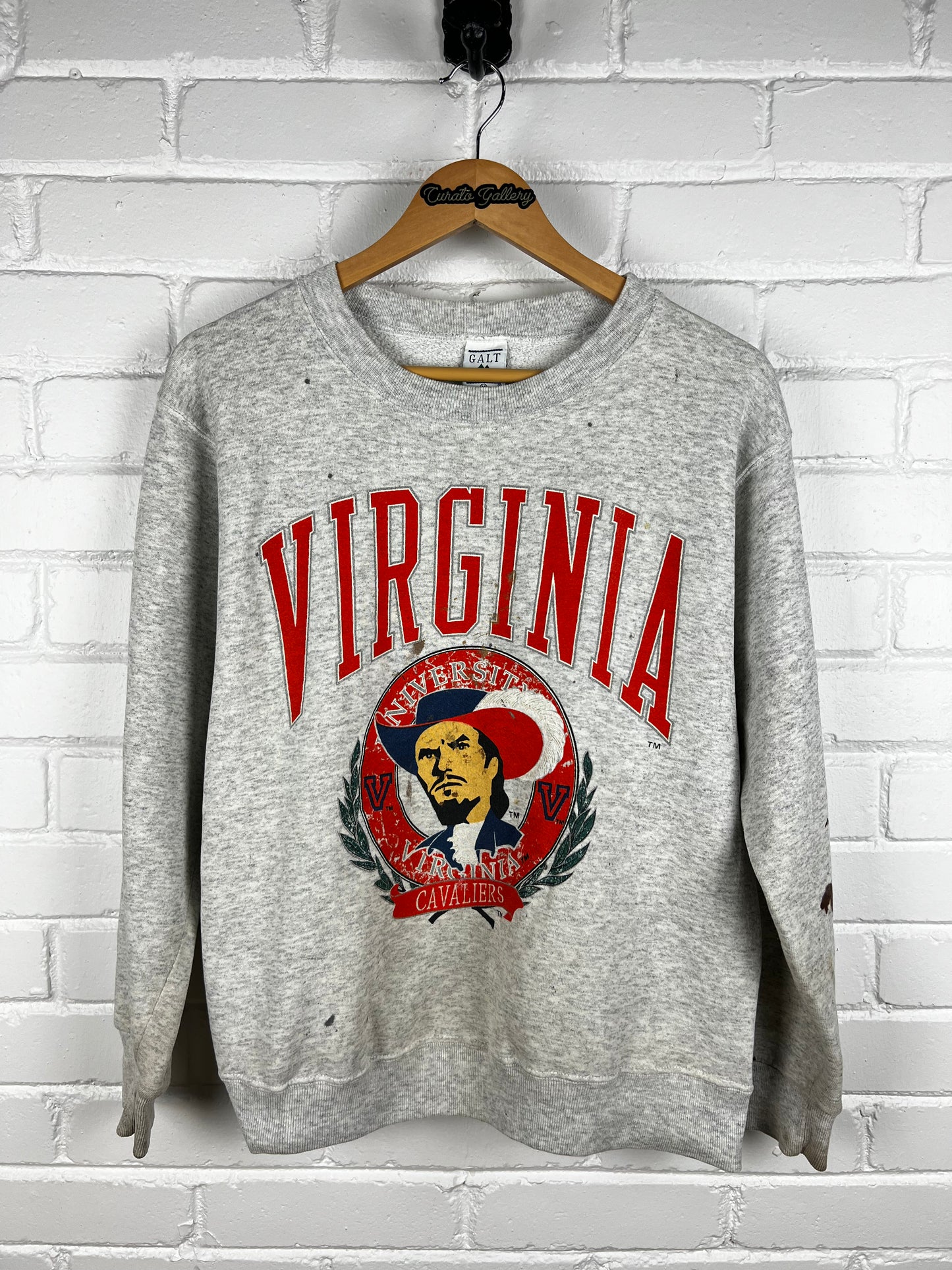 Vintage 90s Virgini Cavaliers Collegiate Crest Spell Out Graphic Sweatshirt Size M
