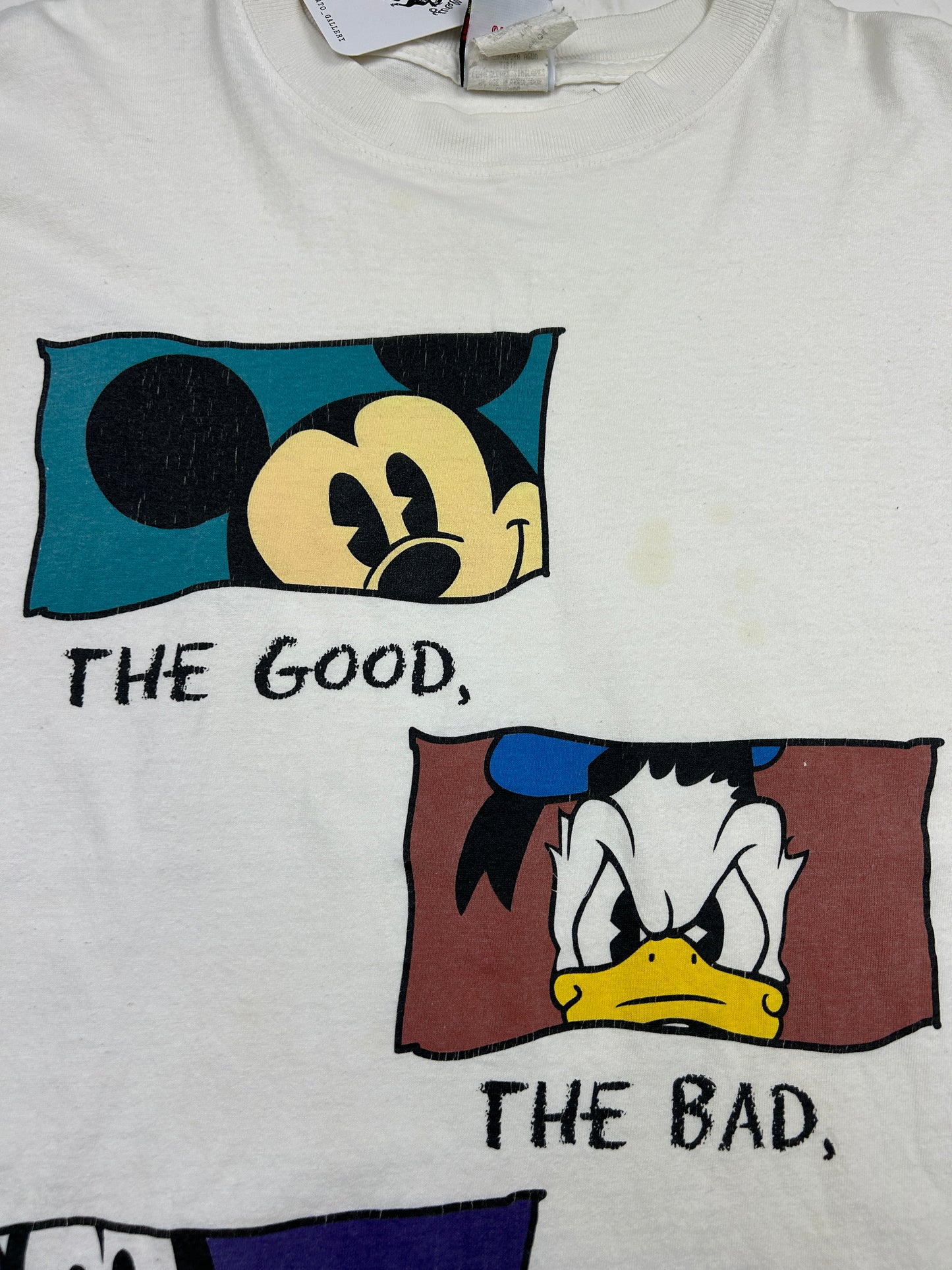 Vintage 90s Disney The Good The Bad The Goofy Mickey Donald Duck T Shirt Size L