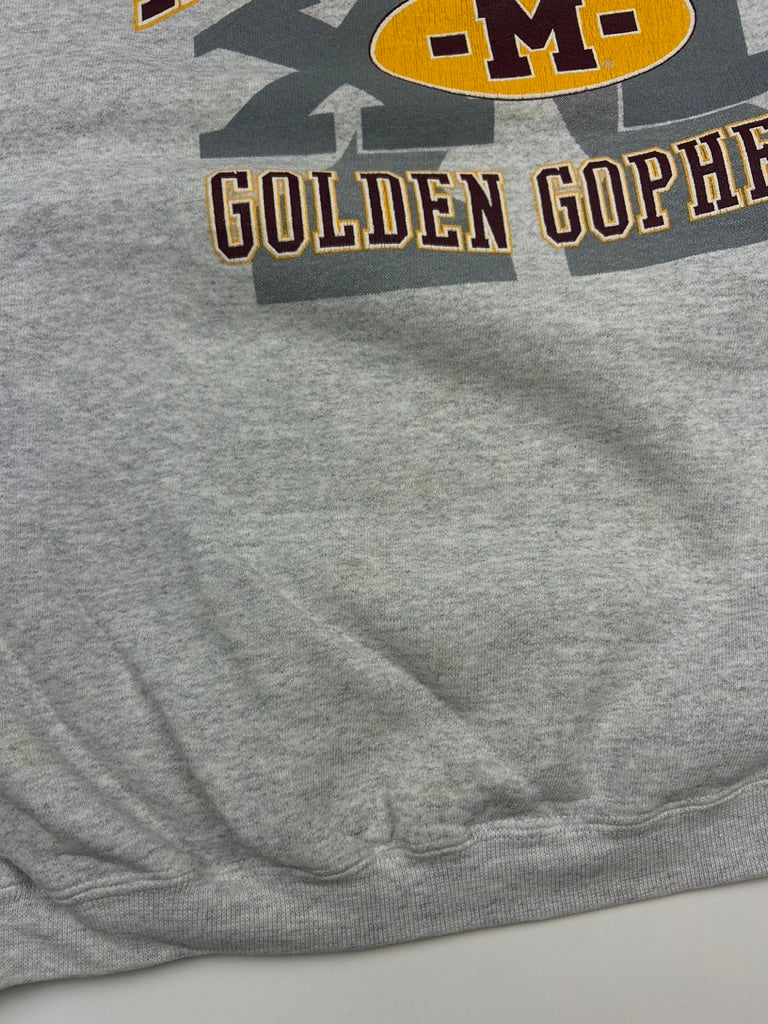 Vintage 90s Minnesota Golden Gophers Coliegate Big Graphic Sweatshirt Size XXL