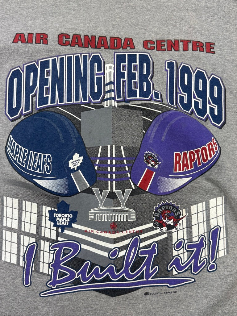 Vitnage 1999 Air Canada Centre Opening Raptors Leafs I Built It T Shirt Size XL 90s