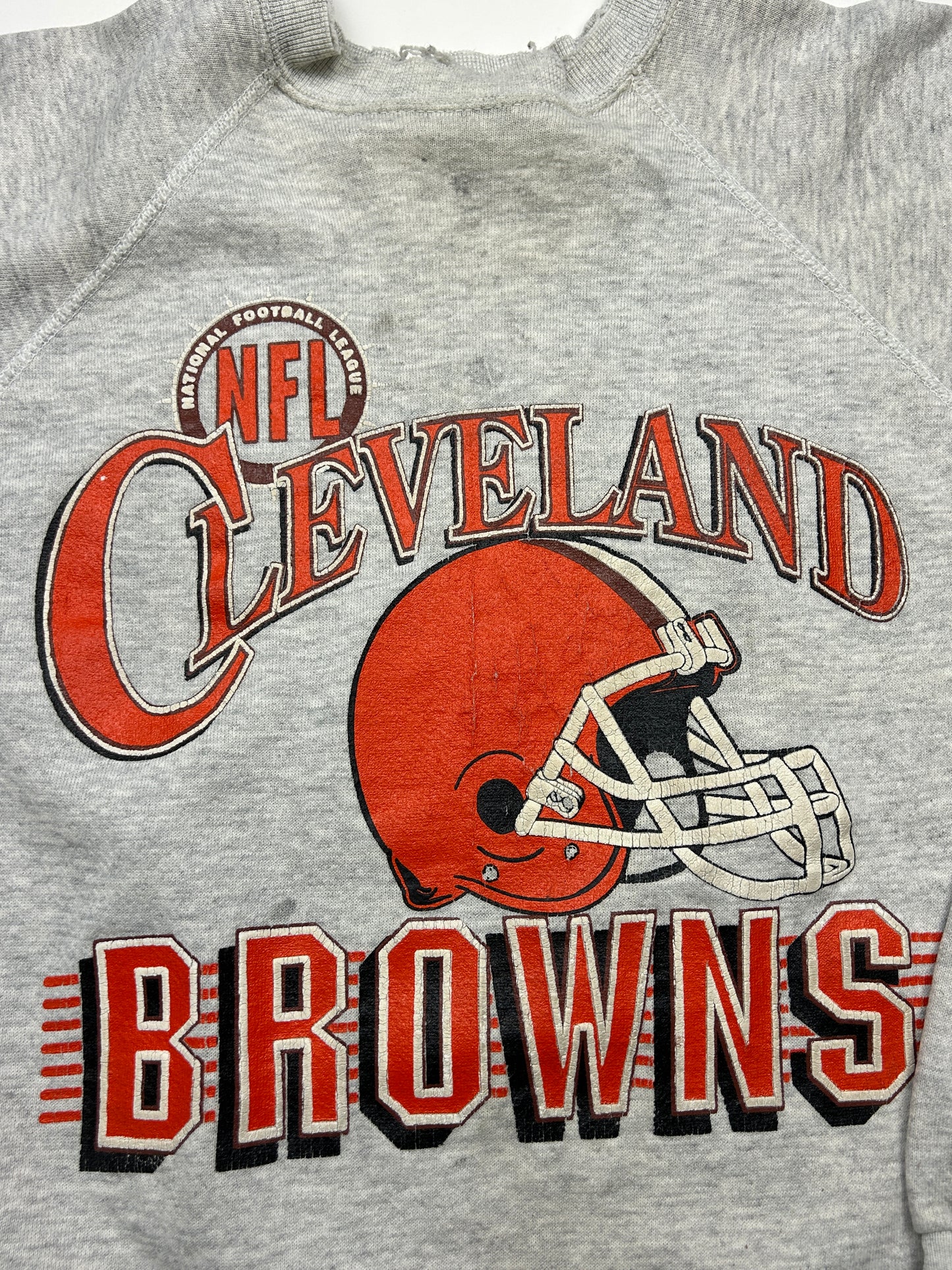 Vintage 80s/90s Cleveland Browns Big Graphic Puff Print NFL Sweatshirt Size L