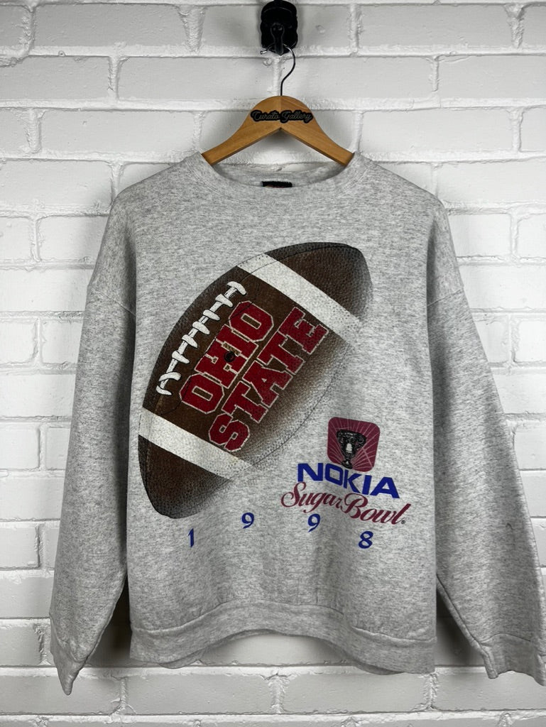 Vintage 1998 Ohio State Buckeyes Nokia Sugar Bowl NCAA Big Graphic Sweatshirt Size L 90s