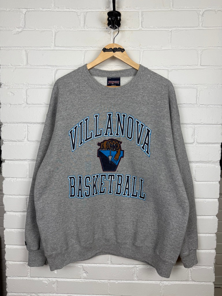 Vintage 90s Villanova Wildcats Basketball Collegiate Crest NCAA Sweatshirt Size XL