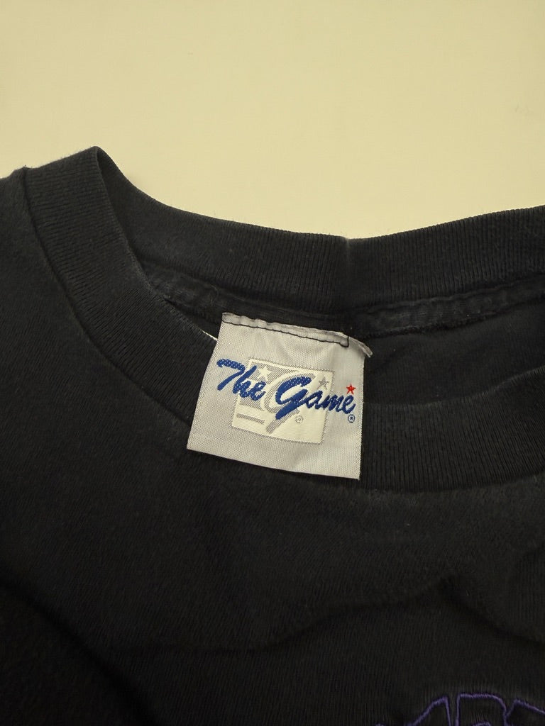 Vintage 90s Toronto Raptors Embroidered Logo Spell Out The Game NBA T Shirt M