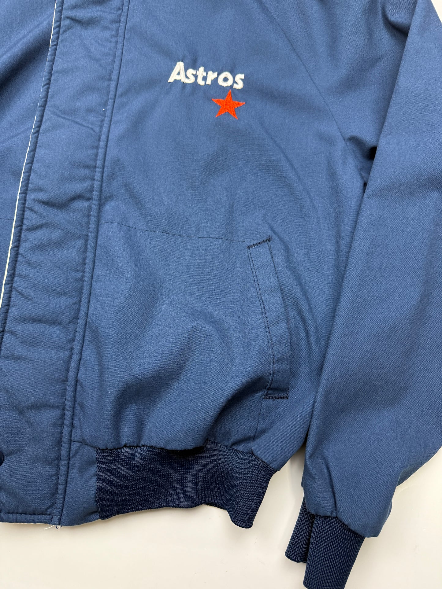 Vintage 80s Houston Astros MLB Baseball Spell Out Swingster Bomber Jacket Size M