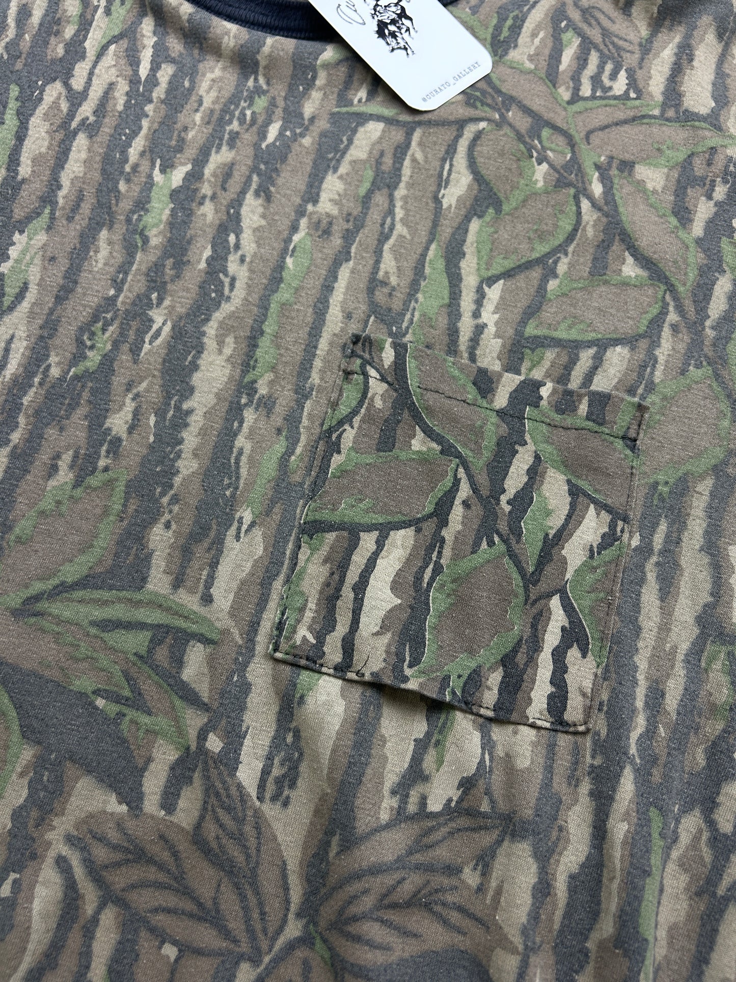 Vintage 80s/90s Spartan Real Tree Camo Hunting Pocket Long Sleeve T Shirt Size XXL