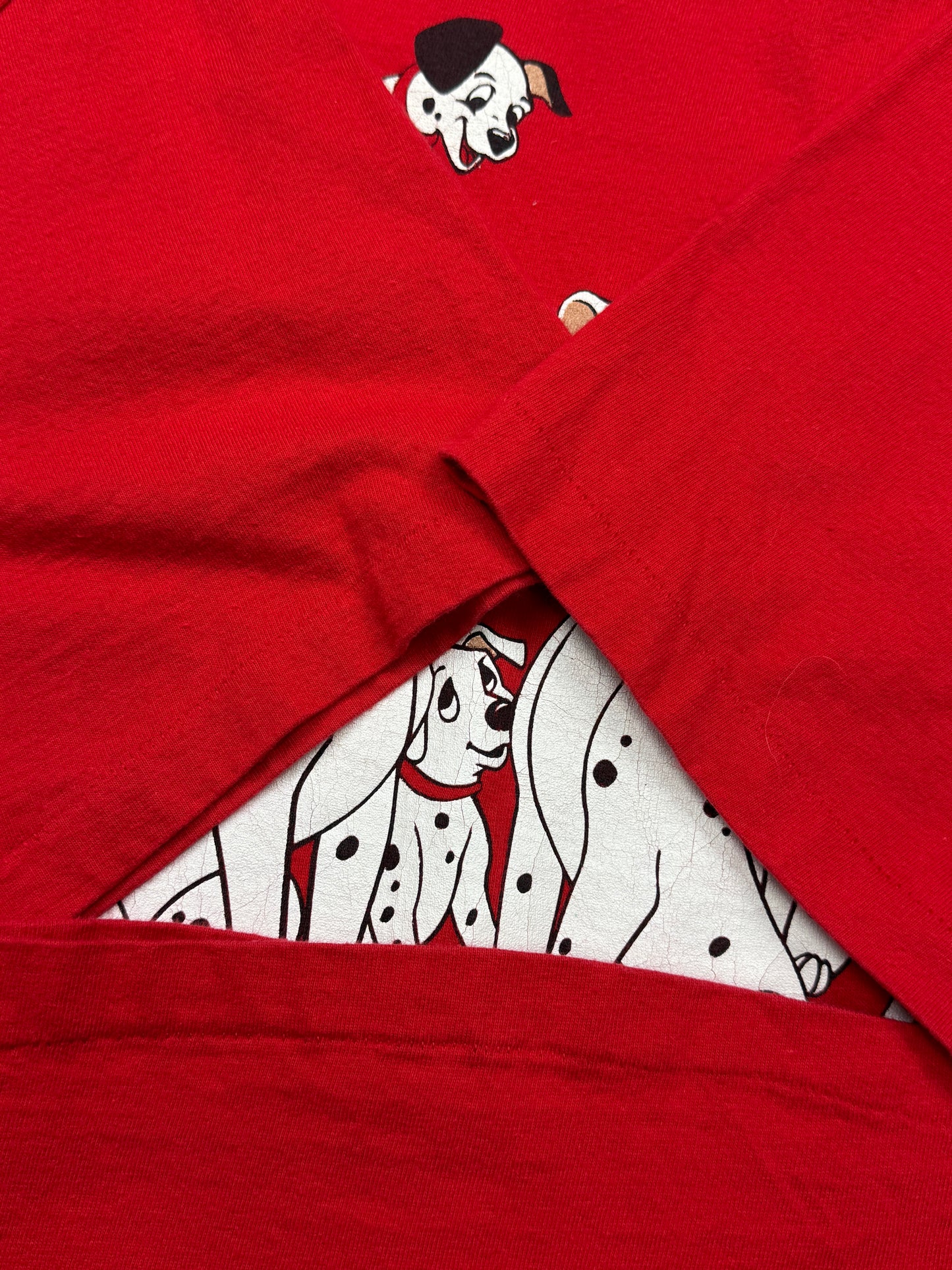 Vintage 90s 101 Dalmatians Disney Movie Promo Dog T Shirt Size XL Red