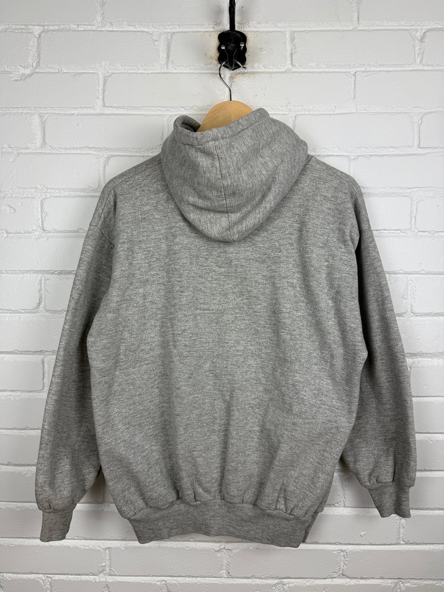 Vintage 80s Wear Guard Thermal Lined Blank Heather Gray Hooded Sweatshirt Size L