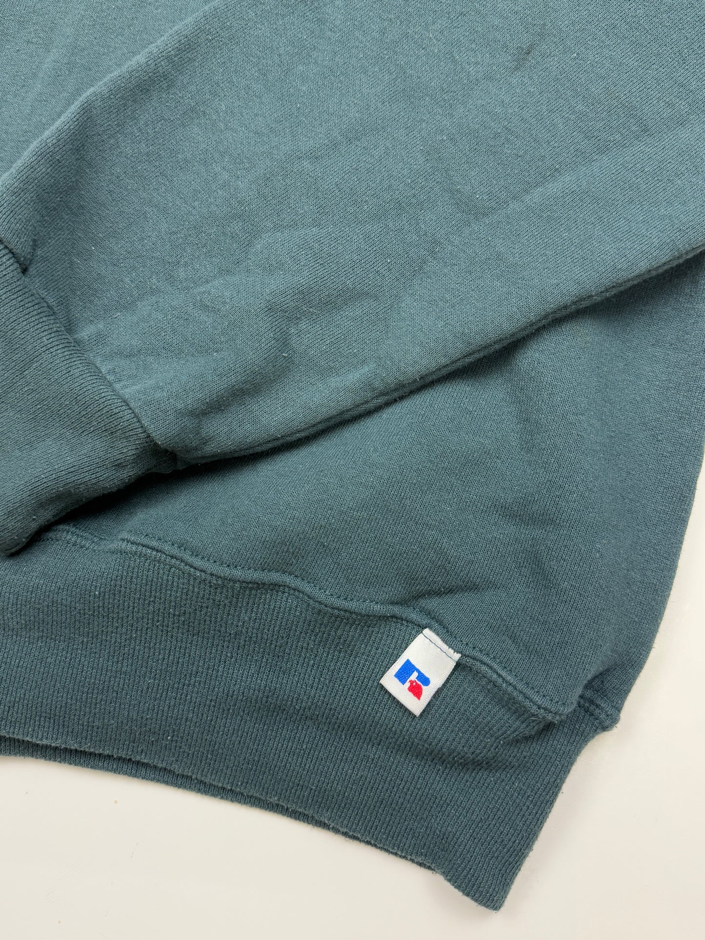 Vintage Russell Athletic Boxy Fit Blank Crewneck Sweatshirt Size XL Dark Blue Green