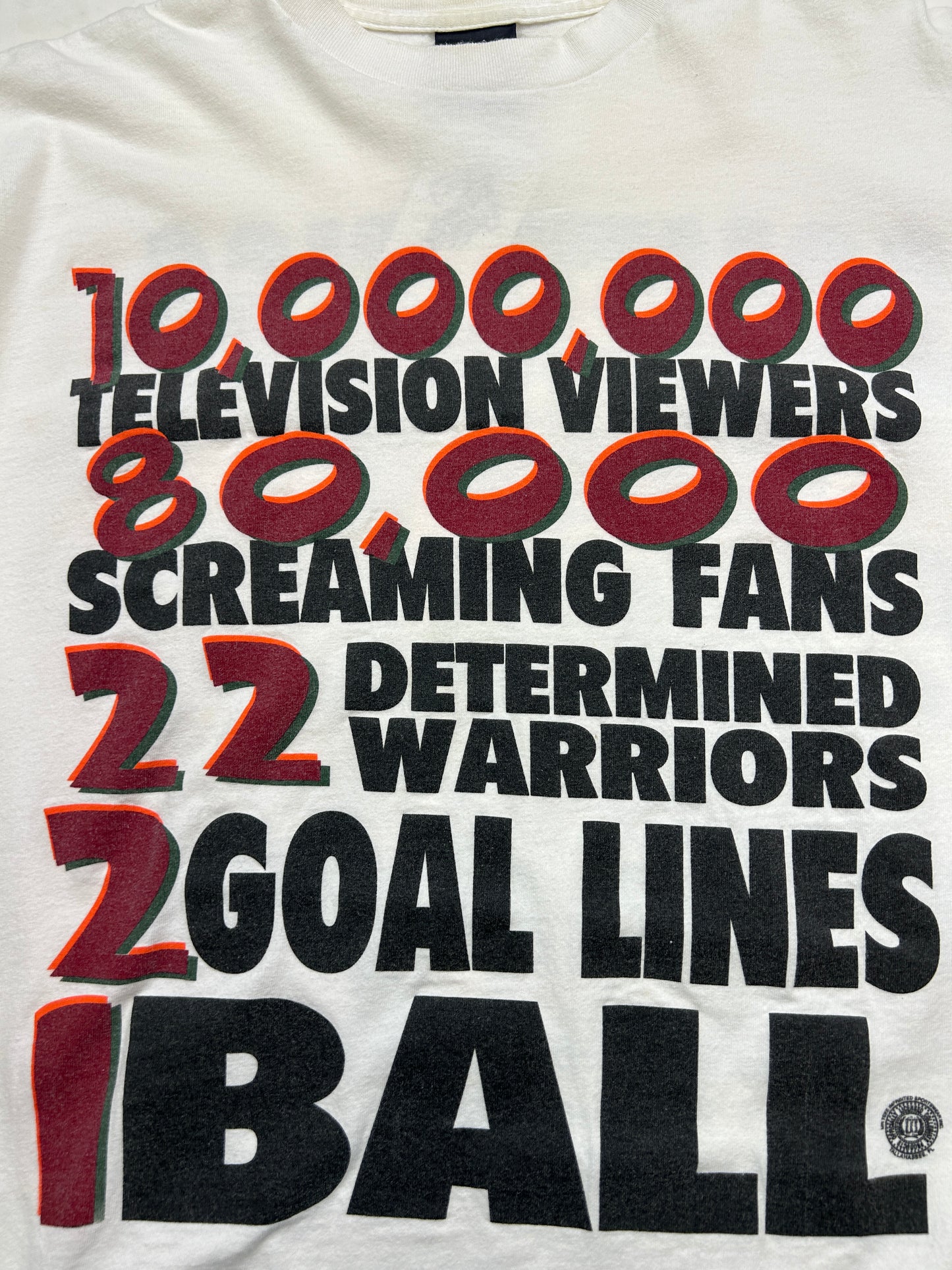 Vintage 1995 Miami VS FSU SomethingGot To Give NCAA Football T Shirt Size XL