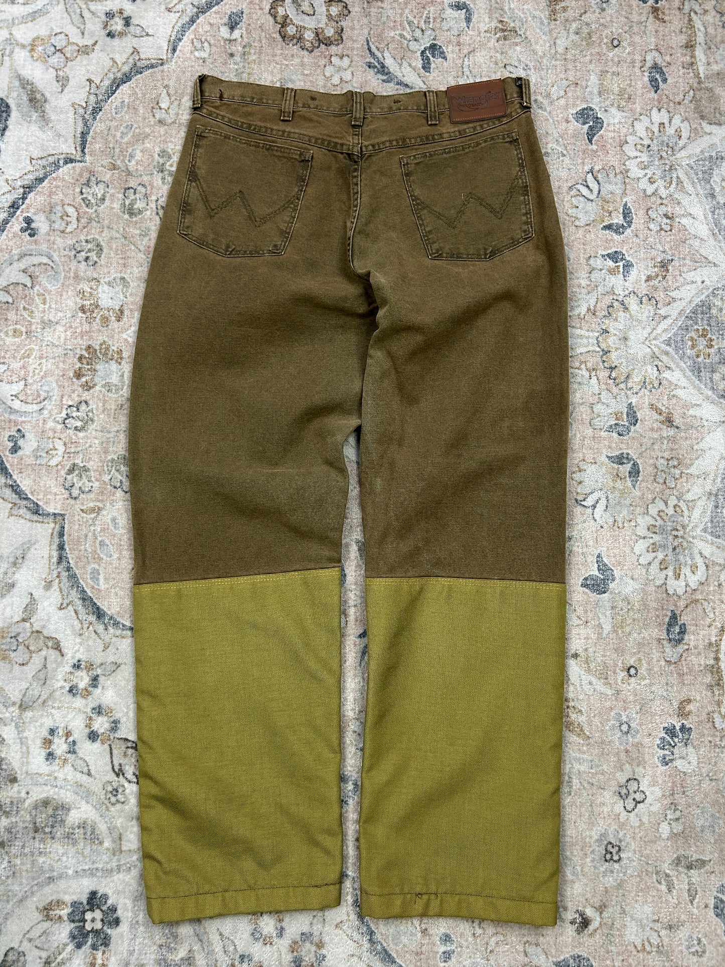 Vintage Wrangler Pro Gear Hunting Double Knee Brown Jeans Size 36W