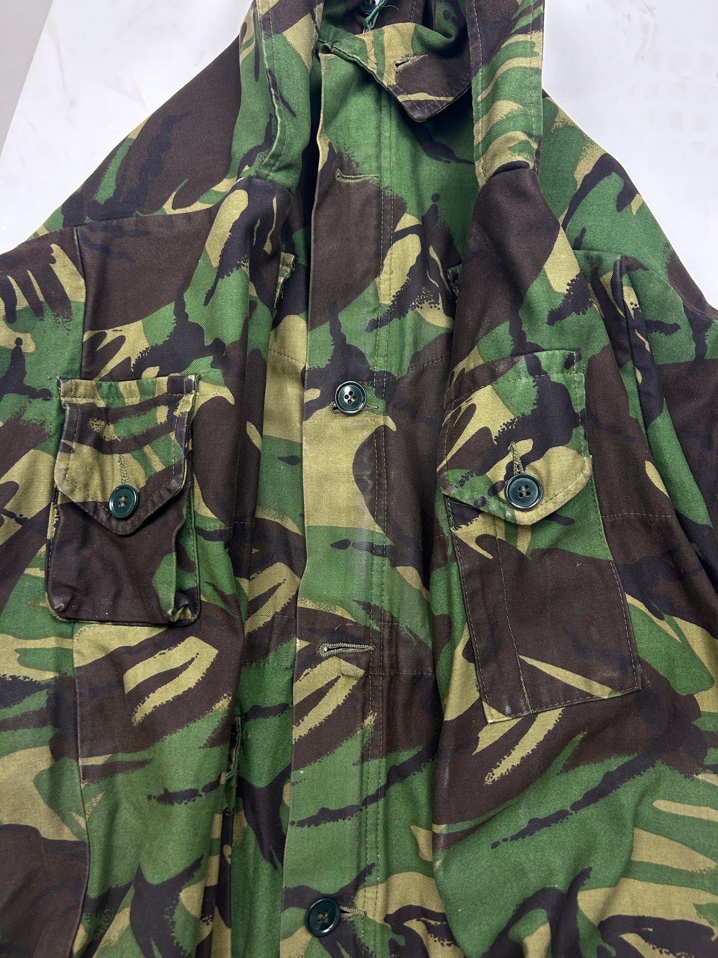 Vintage 90s British Army Woodland Camoflauge Smock Combat Full Zip Jacket Size L