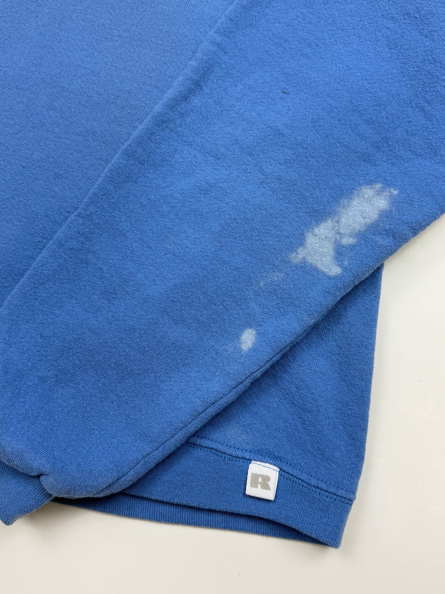 Russell Athletic Cropped Boxy Fit Blank Crewneck Sweatshirt Size M Womens Baby Blue