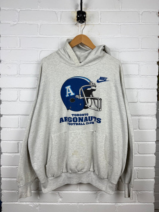 Vintage 80s/90s Toronto Argonauts CFL Football Nike Hooded Sweatshirt Size XL