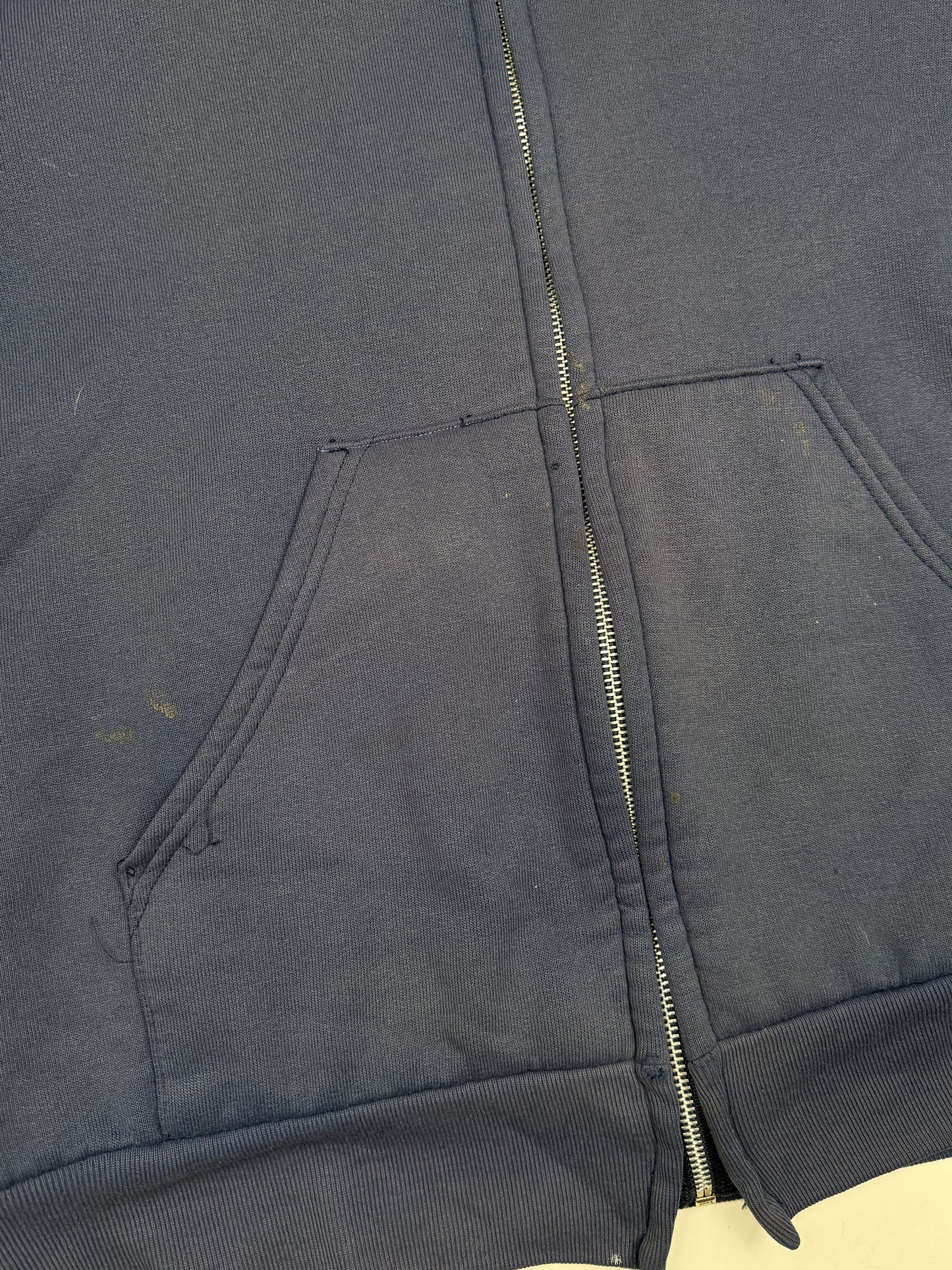 Vintage 80s/90s Muleskins Thermal Lined Blank Full Zip Hooded Sweatshirt Size XL