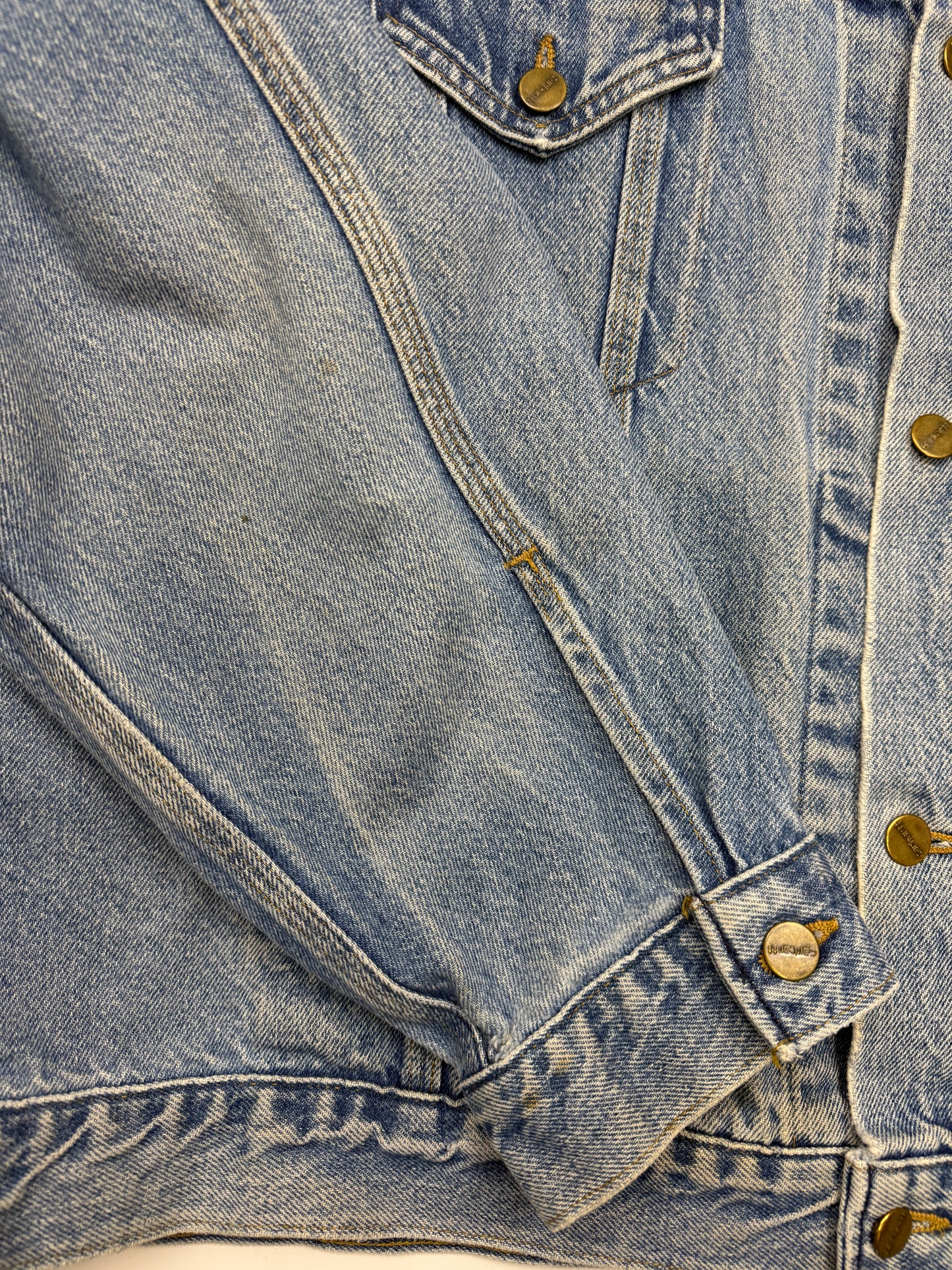 Vintage 90s Carhartt Light Wash Trucker Denim Jean Jacket Size XXL J-12