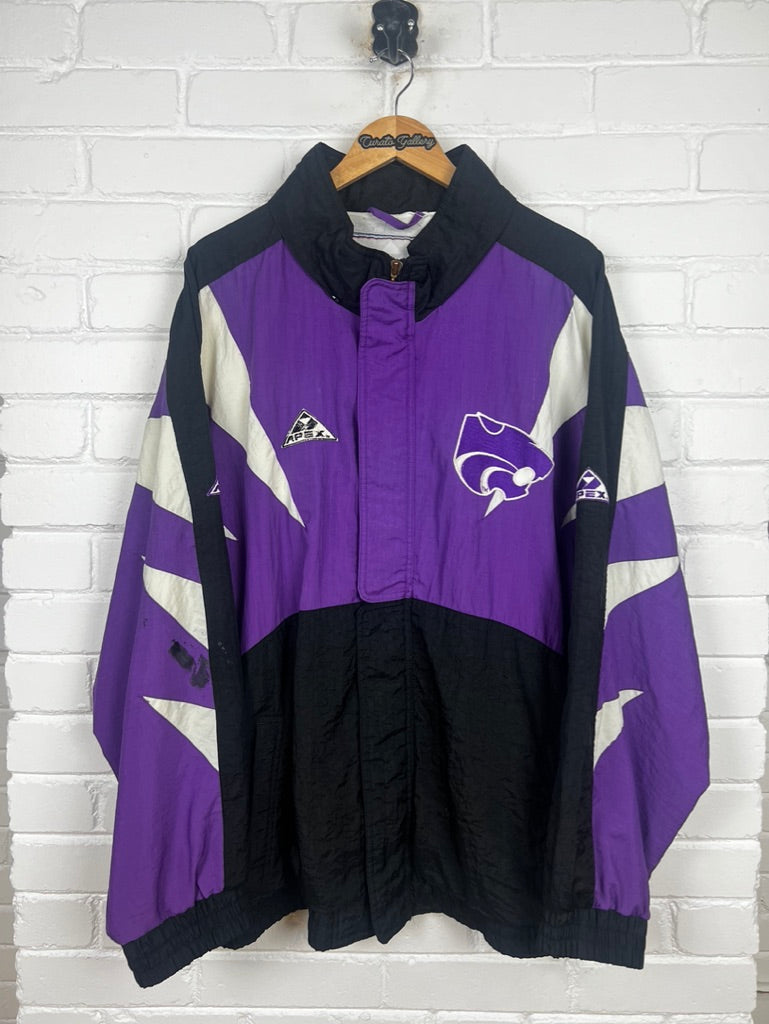 Vintage 90s Kansas State Wildcats Apex One Embroidered Full Zip Jacket Size XXL