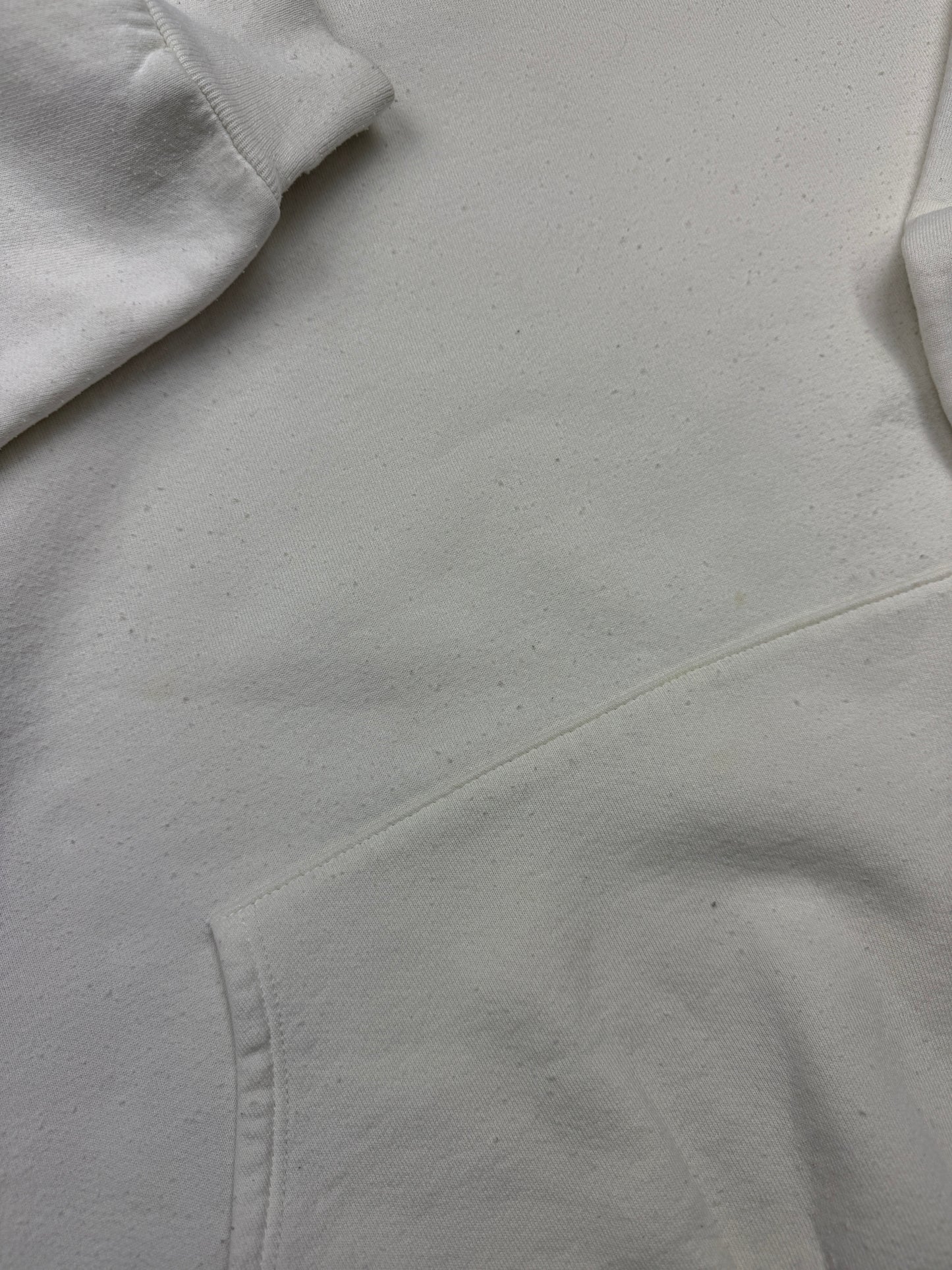 Vintage Russell Athletic Cropped Boxy Fit Blank Hooded Sweatshirt Size XL White