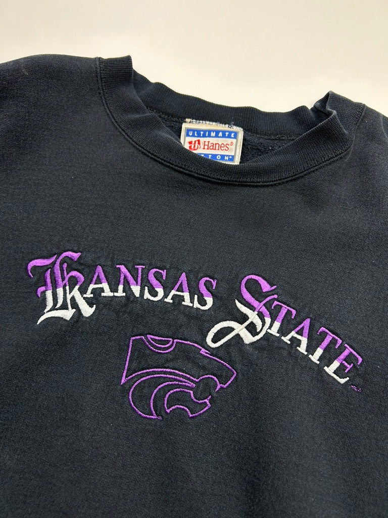 Vintage 90s Kansas State Wildcats Embroidered NCAA Coliegate Sweatshirt Size XL