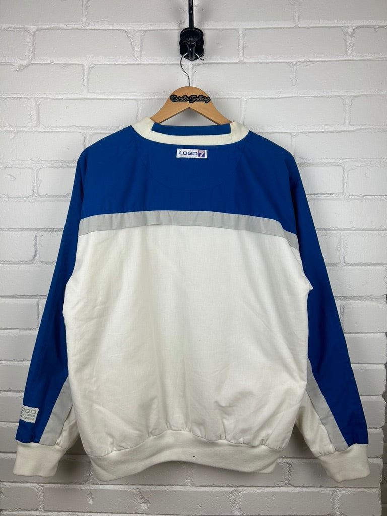 Vintage 1992 Super Bowl XXVI Embroidered NFL Insulated Logo 7 Sweatshirt Size L 90s