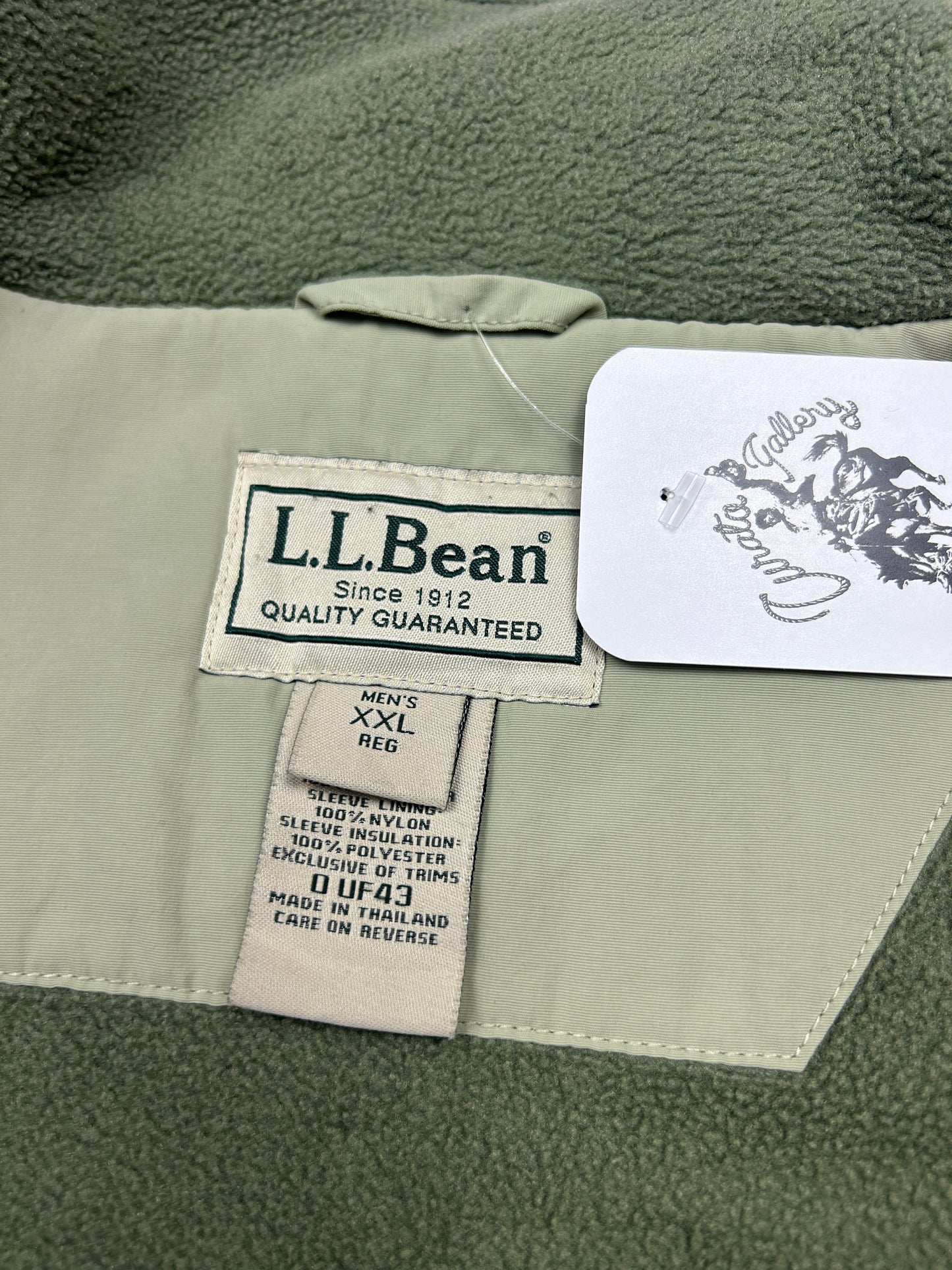 Vintage LL Bean Fleece Lined Nylon Bomber Jacket Size XXL Pistachio