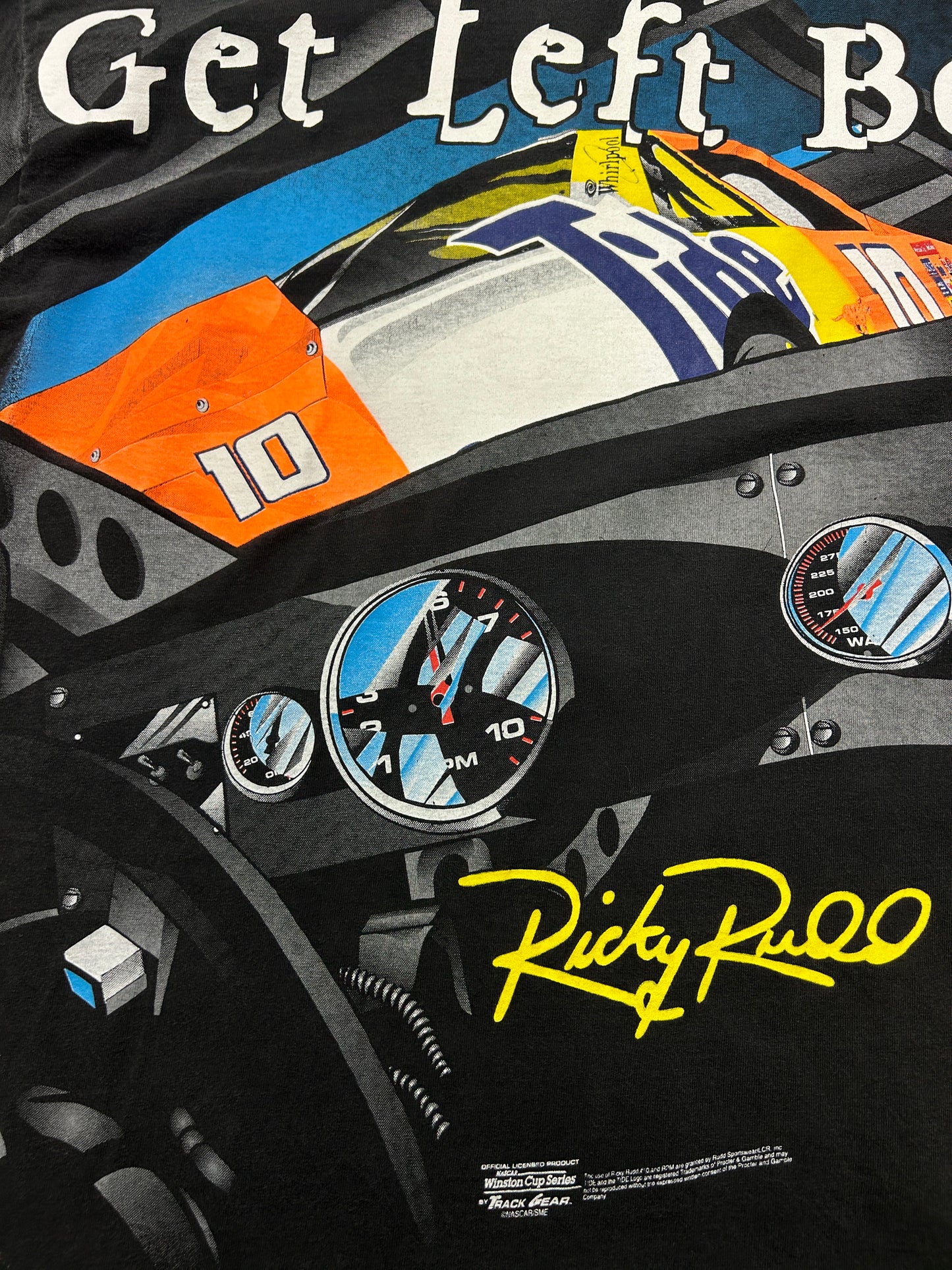 Vintage 90s Ricky Rudd Tide Racing Attack The Track Nascar AOP T Shirt Size L