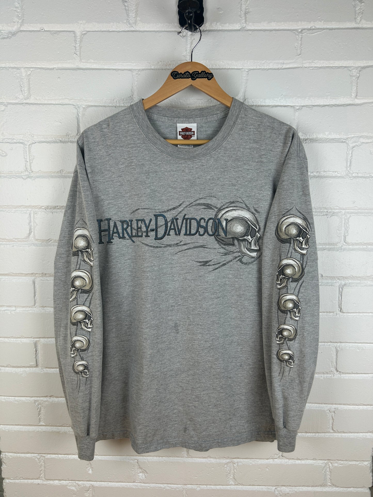2006 Harley Davidson Motorcycles New York Skulls Long Sleeve T Shirt Size L