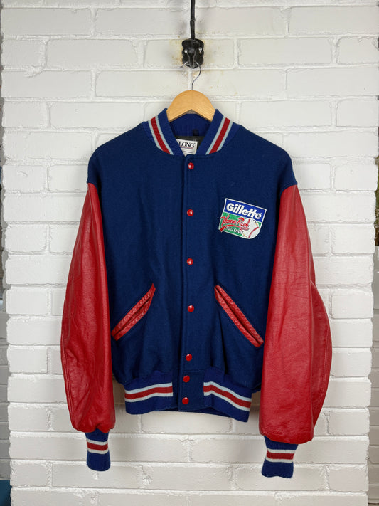 Vintage 1993 World Series Home Run Challenge Embroidered Logo Wool Varsity Jacket Size M 90s