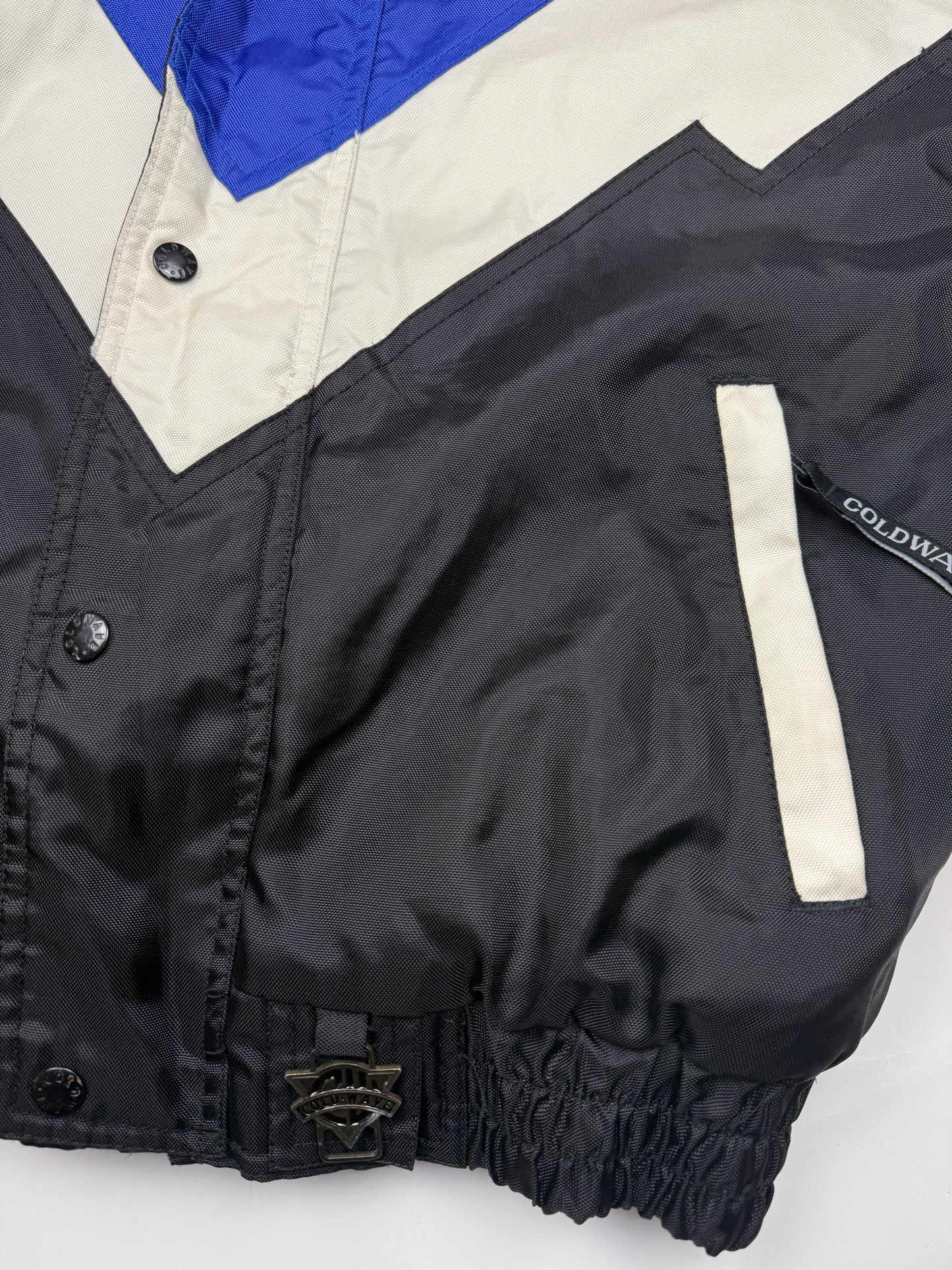 Vintage 90s Cold Wave Quilted Lined Snowmobile Jagged Edge Shockwave Insulated Jacket Size M