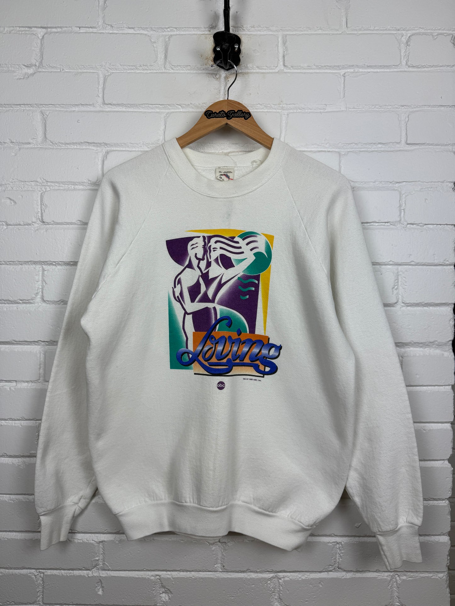 Vintage 1989 Loving ABC TV Show Soap Opera Promo Graphic Crewneck Sweatshirt Size XL 80s