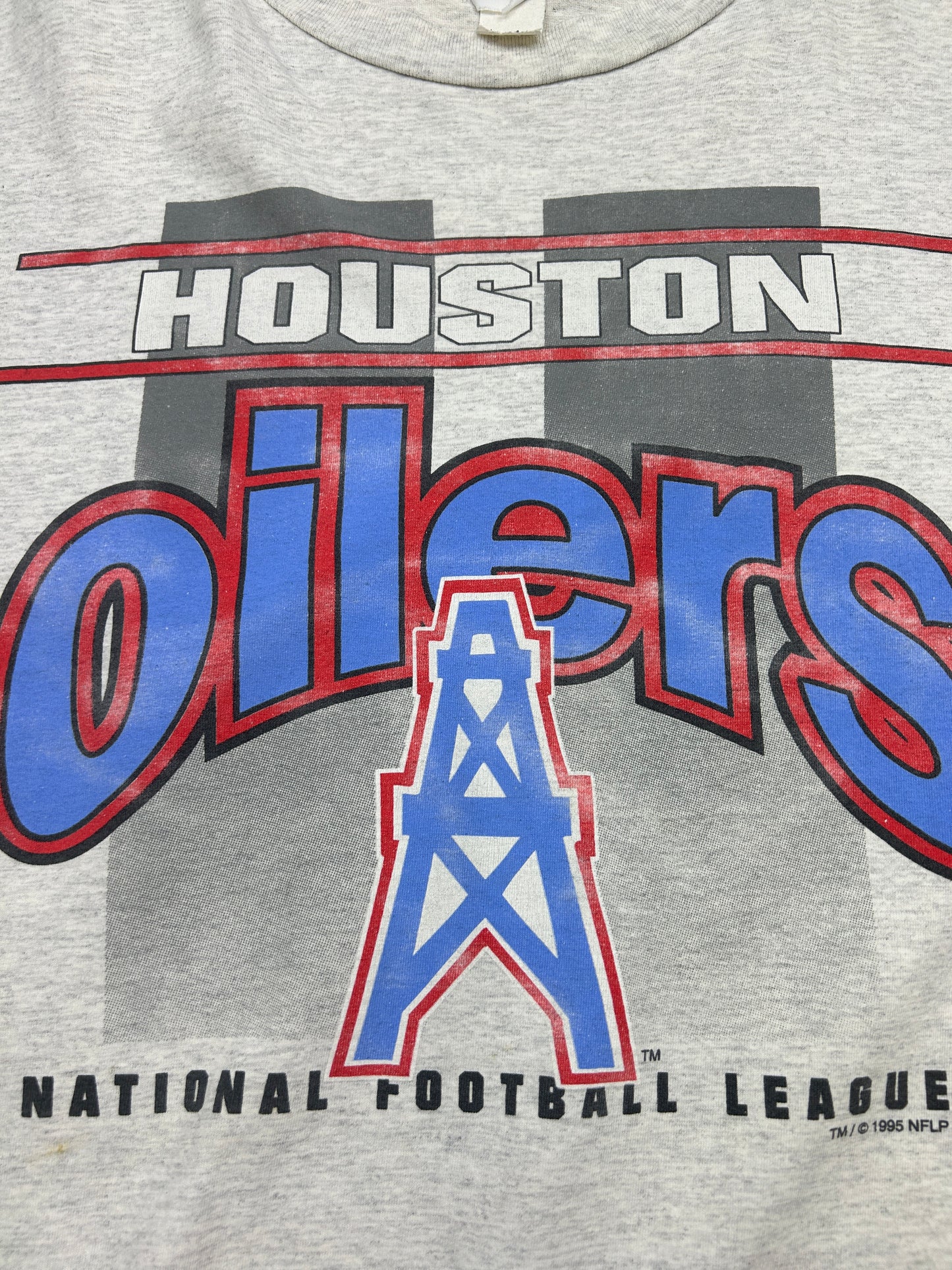 Vintage 1995 Houston Oilers NFL Football Graphic T Shirt Size XL 90s