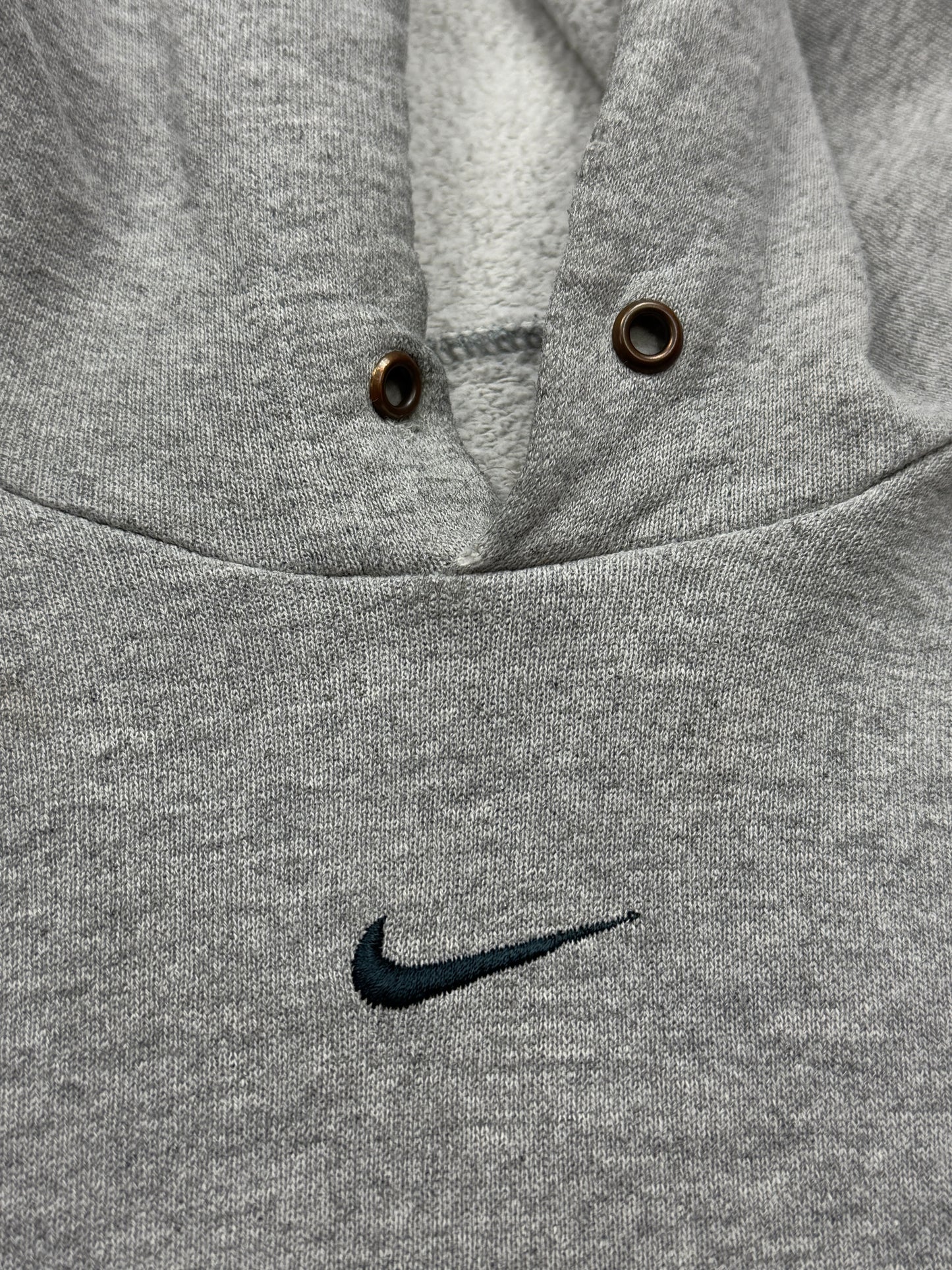 Vintage Nike Embroidered Seafoam Green Blue Middle Swoosh Hooded Sweatshirt Size XL