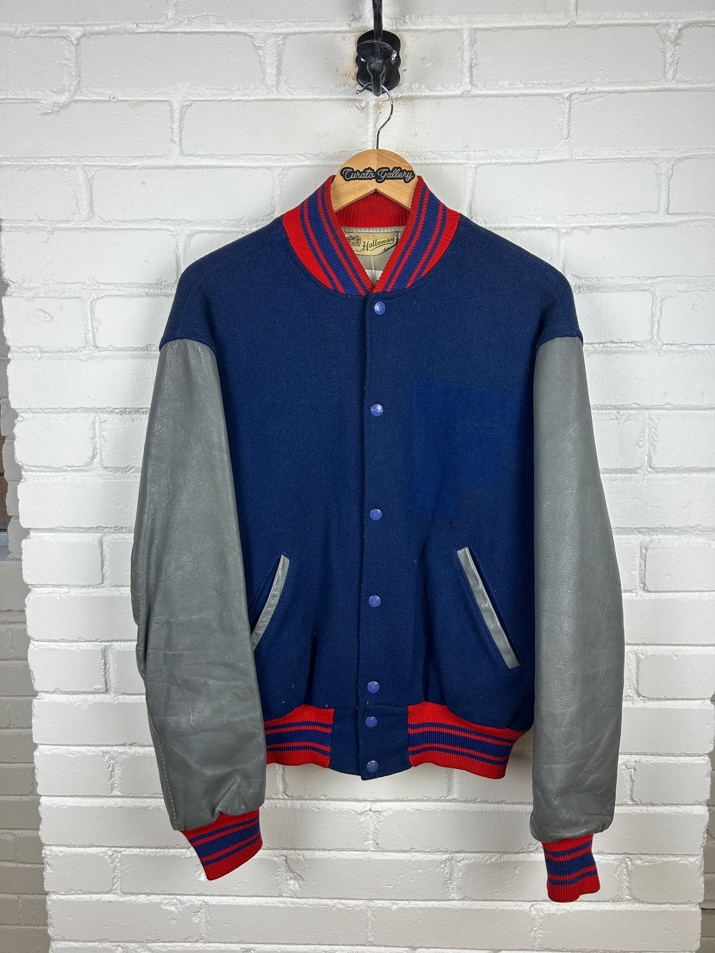 Vintage 70s/80s Holloway Falcons Stitched Varsity Letterman Jacket Size 44 L