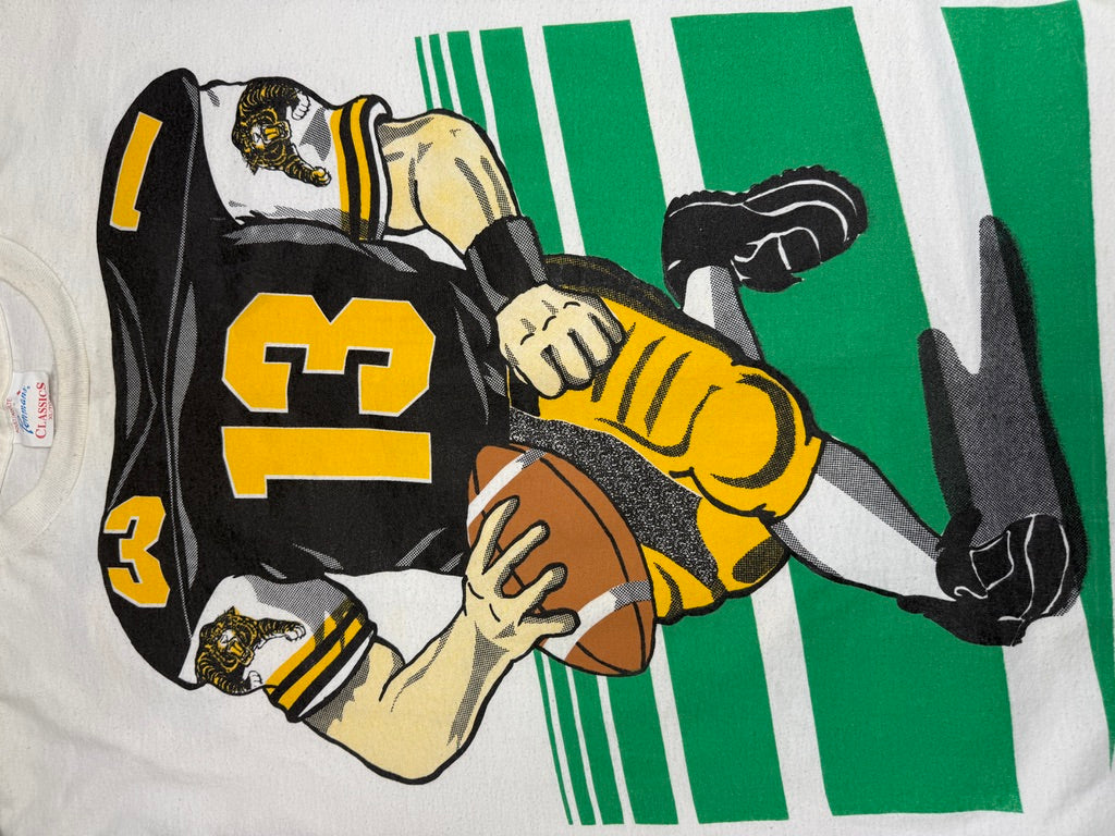 Vintage 90s Hamilton Tiger-Cats CFL Football Headless Player #13 T Shirt Size XL
