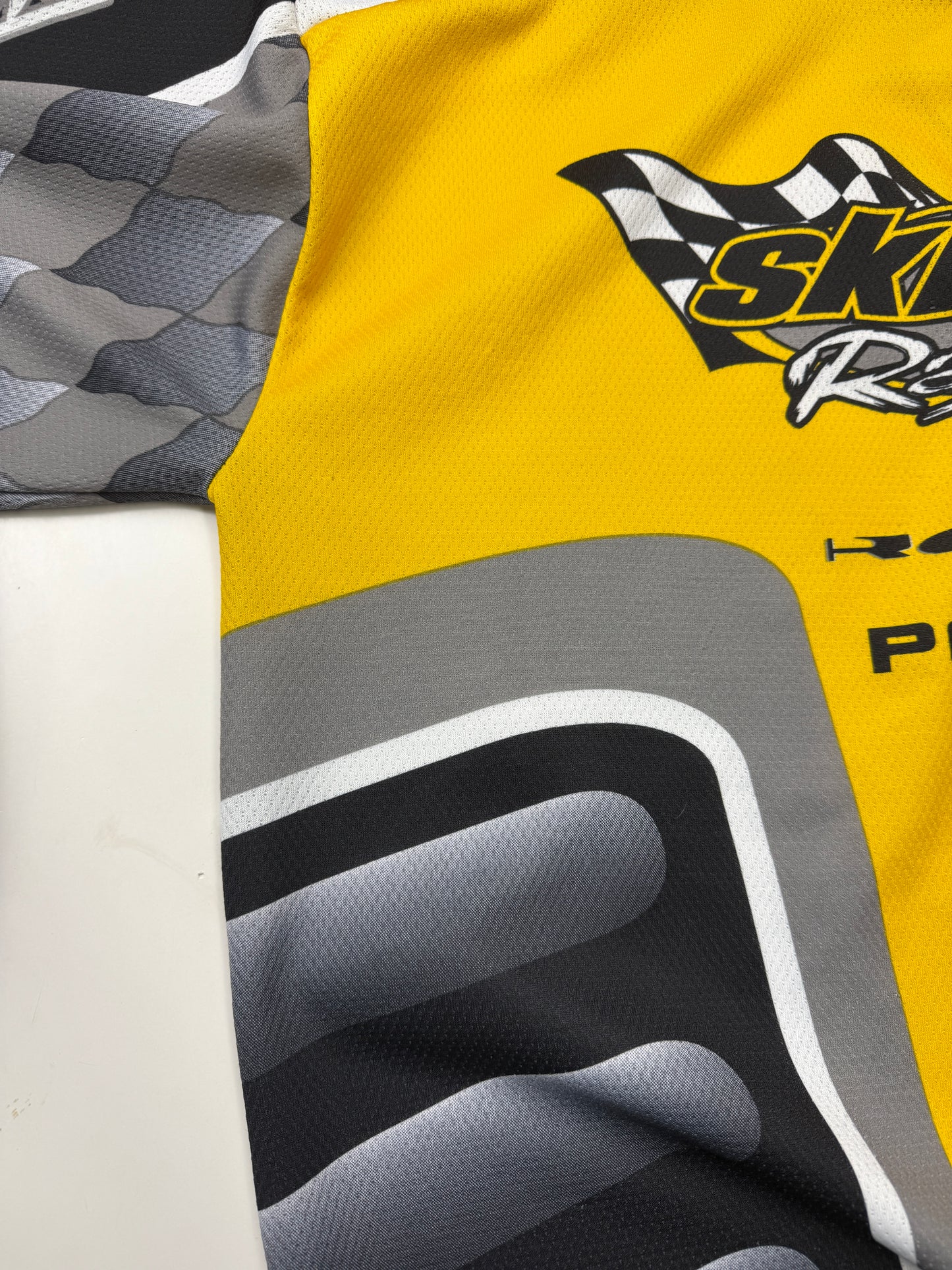 Vintage 90s Ski Doo Racing Rotax Power Snow Gear Jersey Size XL Yellow