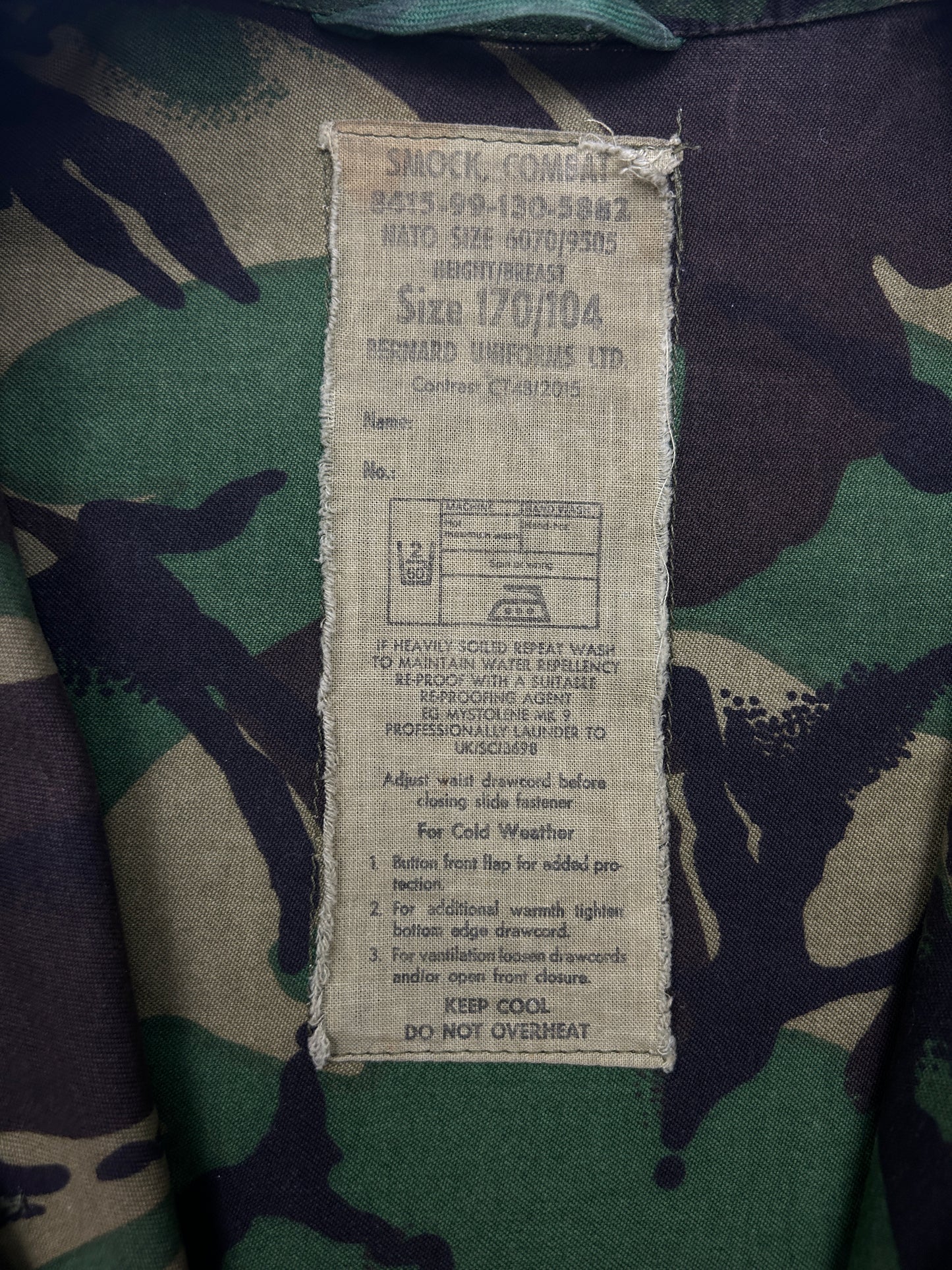 Vintage 90s British Army Woodland Camoflauge Smock Combat Full Zip Jacket Size L