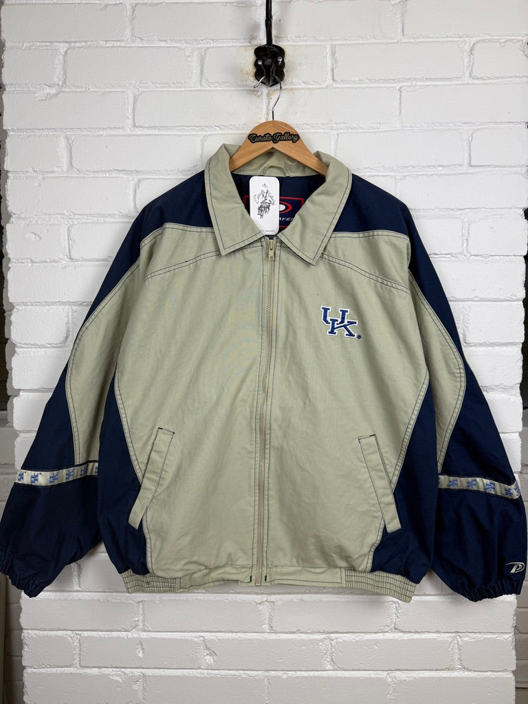Vintage 90s Kentucky Wildcats UK NCAA Detroit Style Pro Player Light Jacket Size L