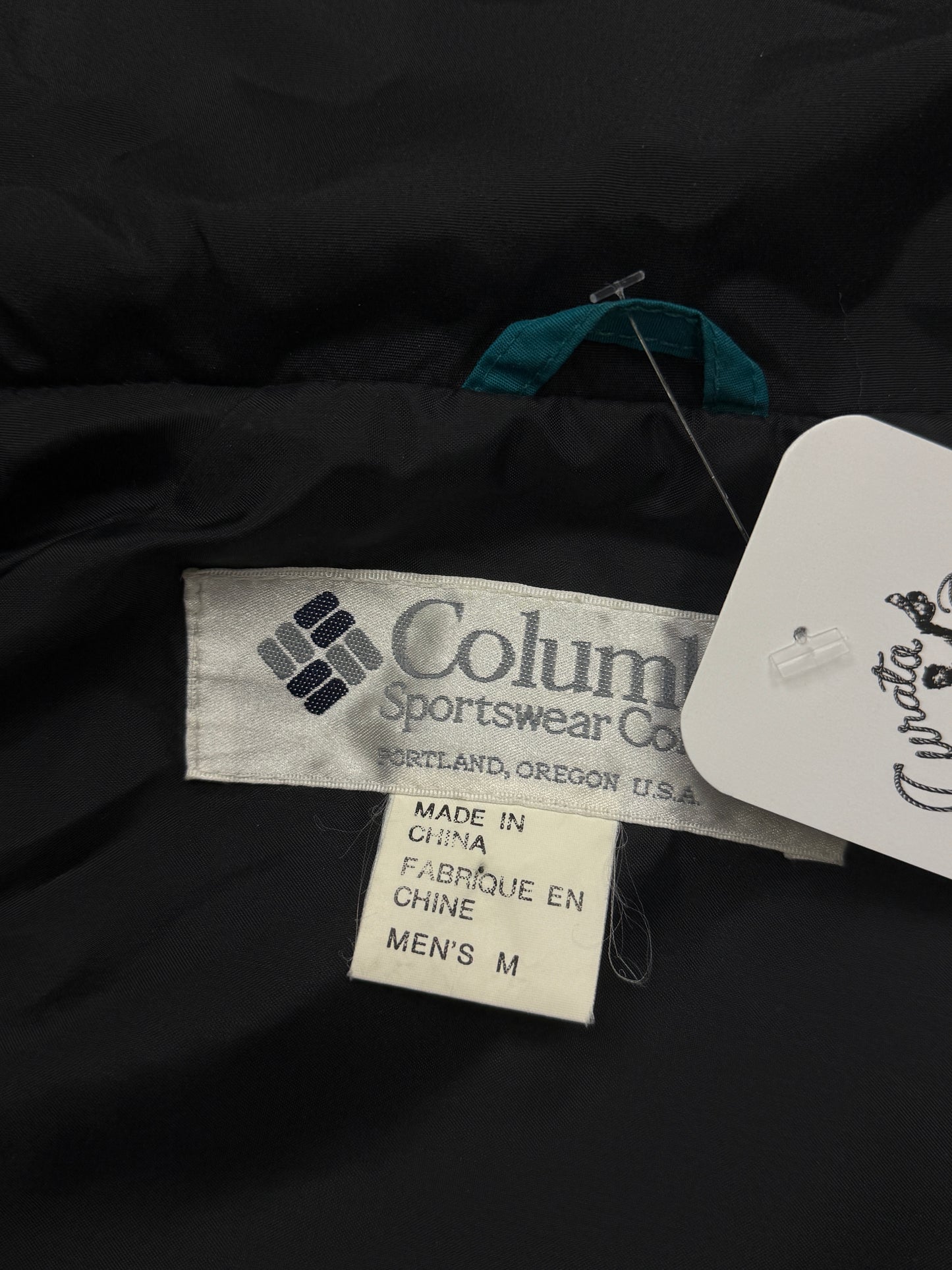 Vintage 80s/90s Columbia Powder Keg Ski Bomber Jacket Size M Teal