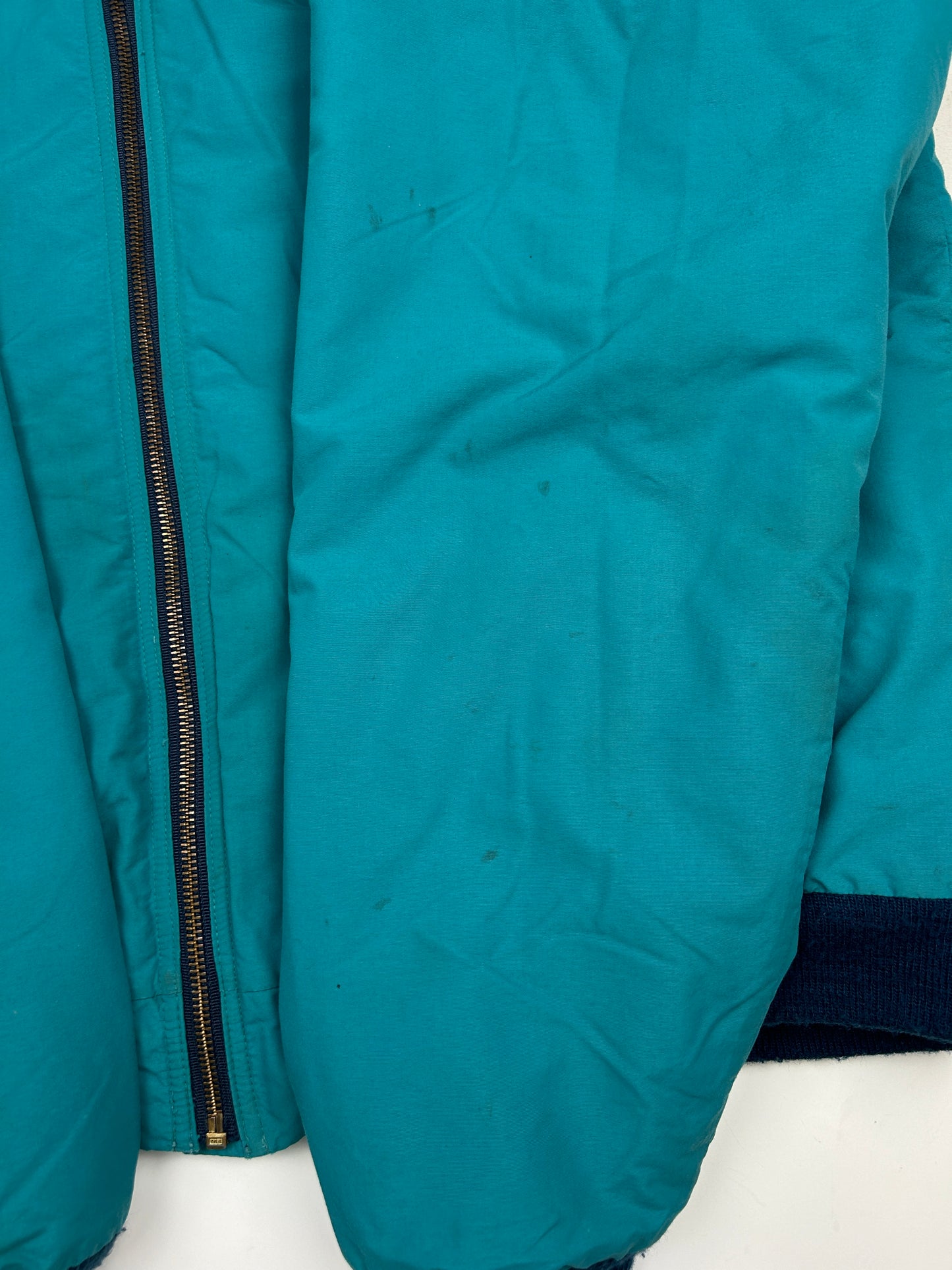 Vintage 90s LL Bean Fleece Lined Warm Up Nylon Bomber Jacket Size L