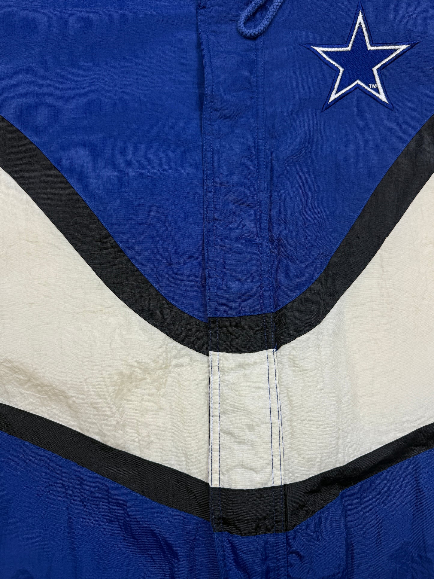 Vintage 90s Dallas Cowboys NFL Pro Line Insulated Nylon Apex One Side Line Jacket Size L