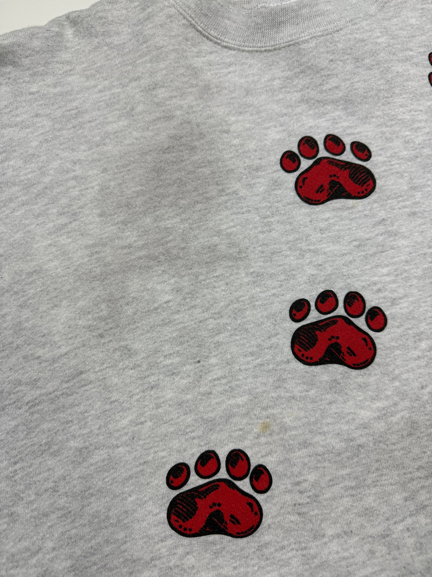Vintage 90s Red Dog U.R Your Own Dog Paw Print Front & Back Sweatshirt Size XL