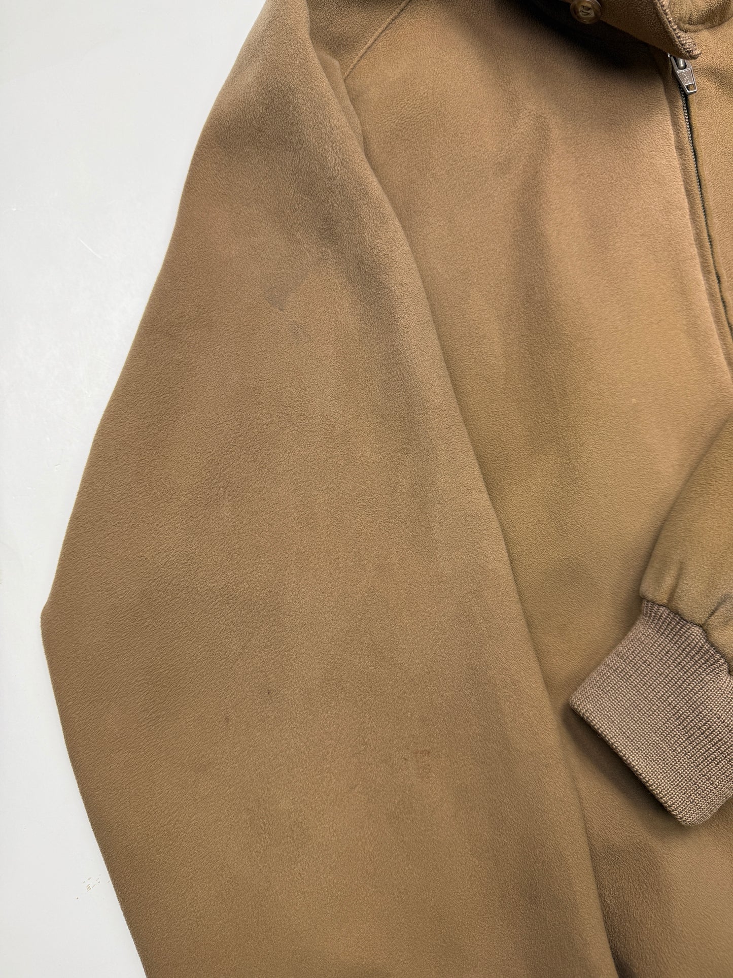 Vintage 80s/90s Harry Rosen Satin Lined Suede Bomber Size 44 XL