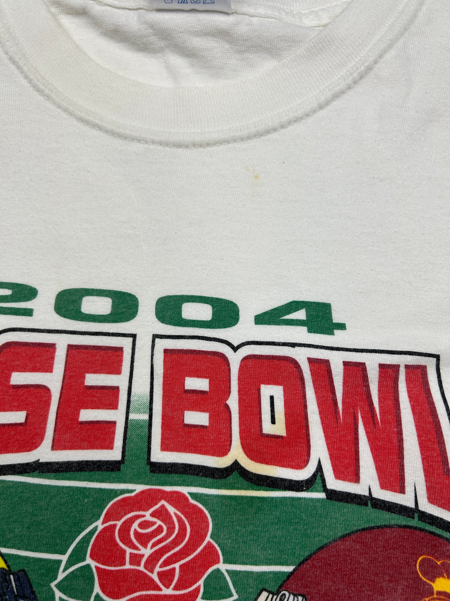 Vintage 2004 Rose Bowl Michigan Vs USC NCAA Football Graphic T Shirt Size XL