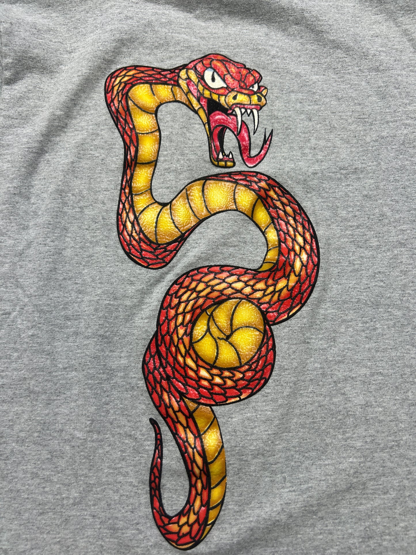 Vintage JNCO Y2K Snake Flames Graphic T Shirt Size S