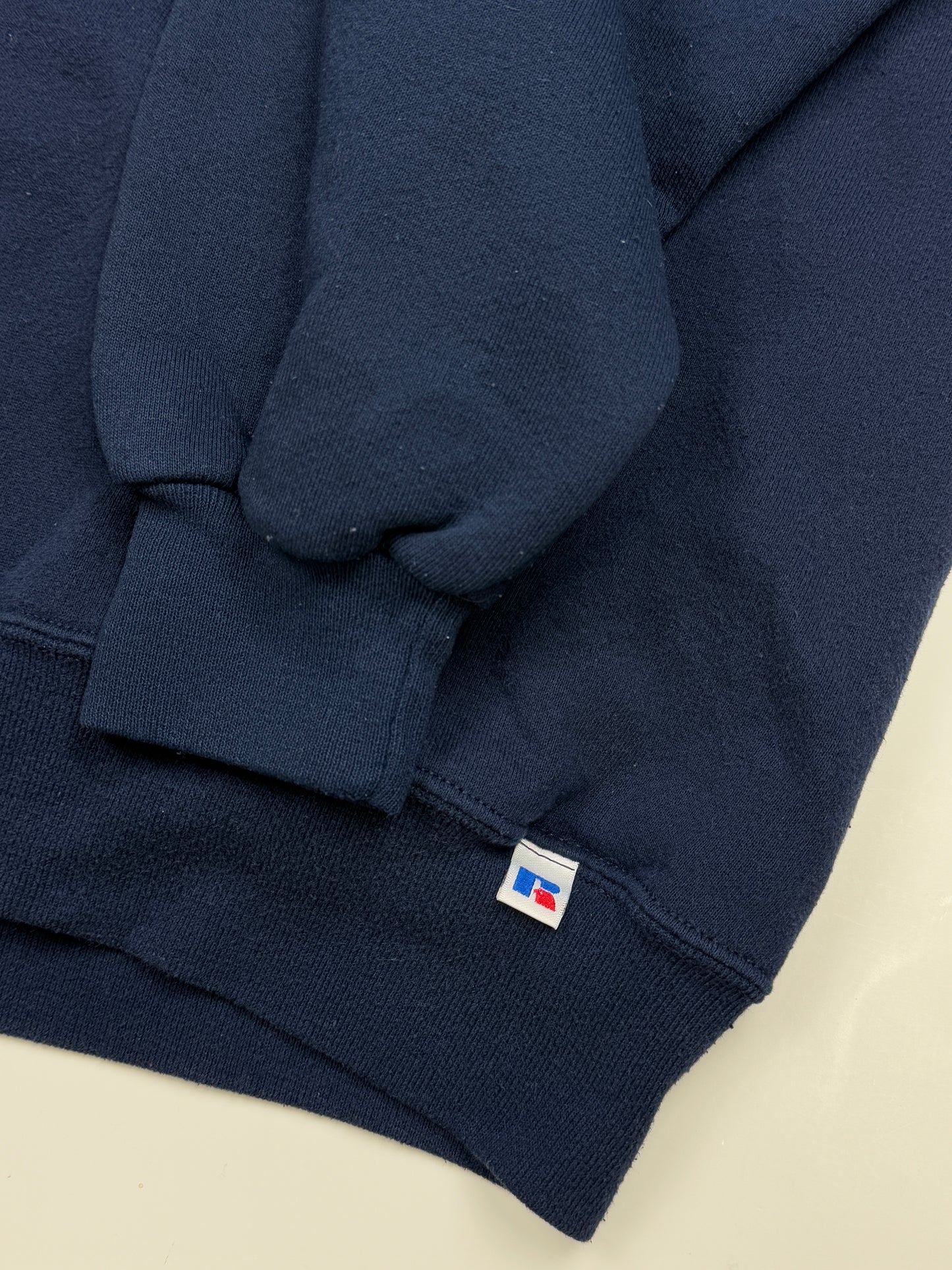 Vintage Russell Athletic Fit Blank Crewneck Sweatshirt Size XLT Navy Blue
