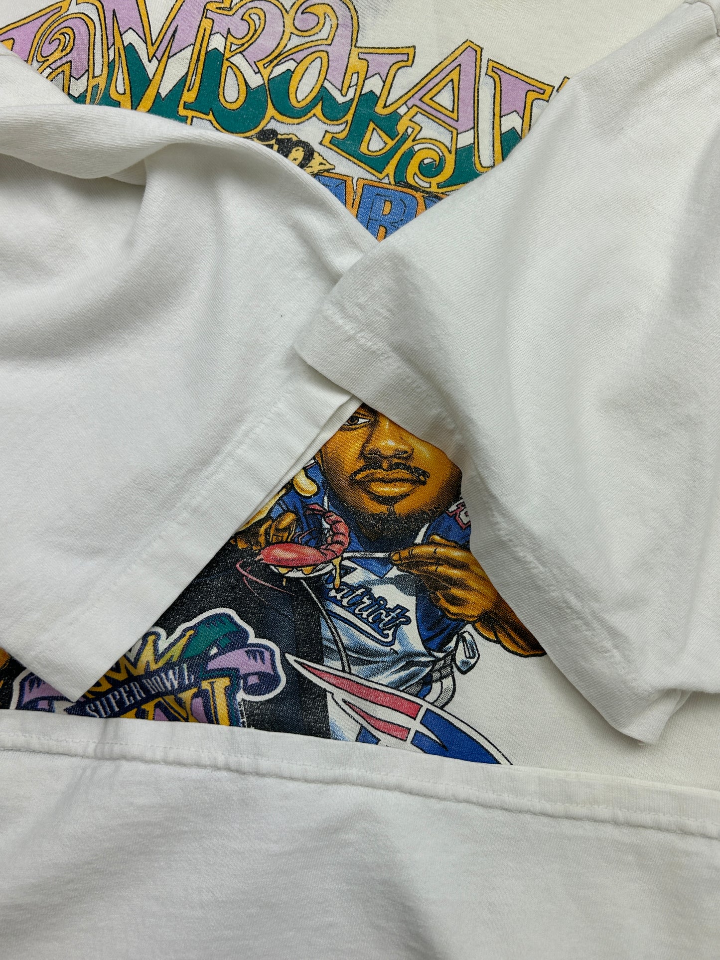 Vintage 1997 Super Bowl XXXI New England Patriots Jambalaya NFL T Shirt XXL 90s