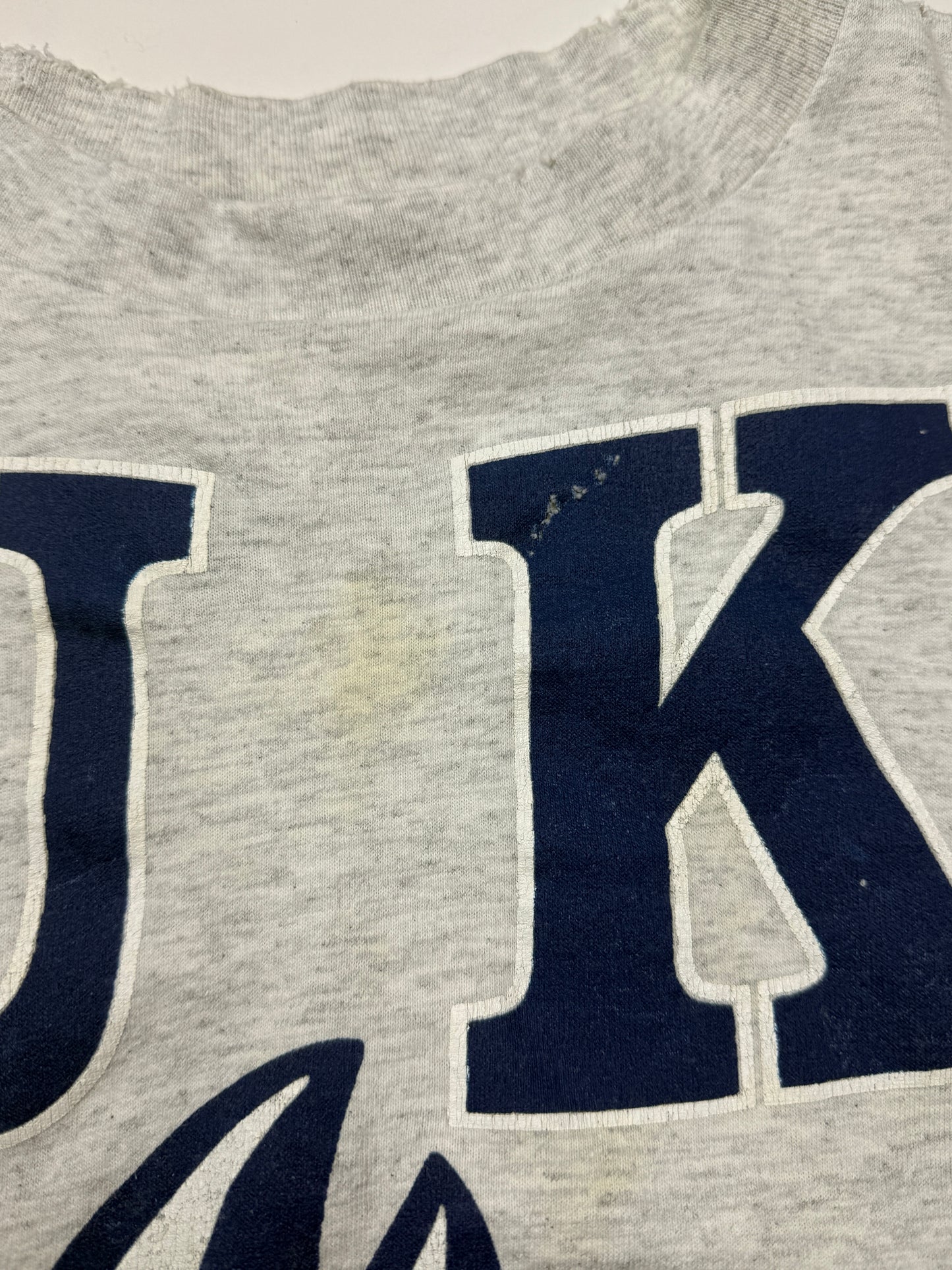 Vintage 90s Duke Blue Devils NCAA Big Spell Out Basketball Graphic T Shirt Size XXL