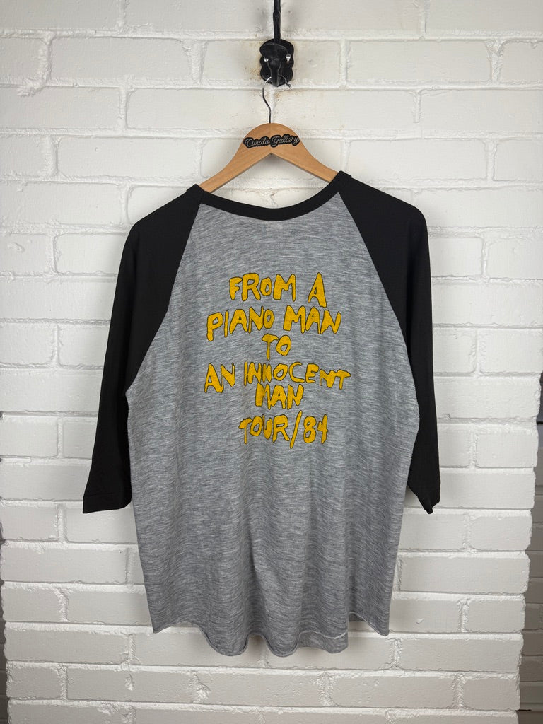 Vintage 1984 Billy Joel From A Piano Man To An Innocent Man Tour Music Raglan T Shirt Size XL 80s