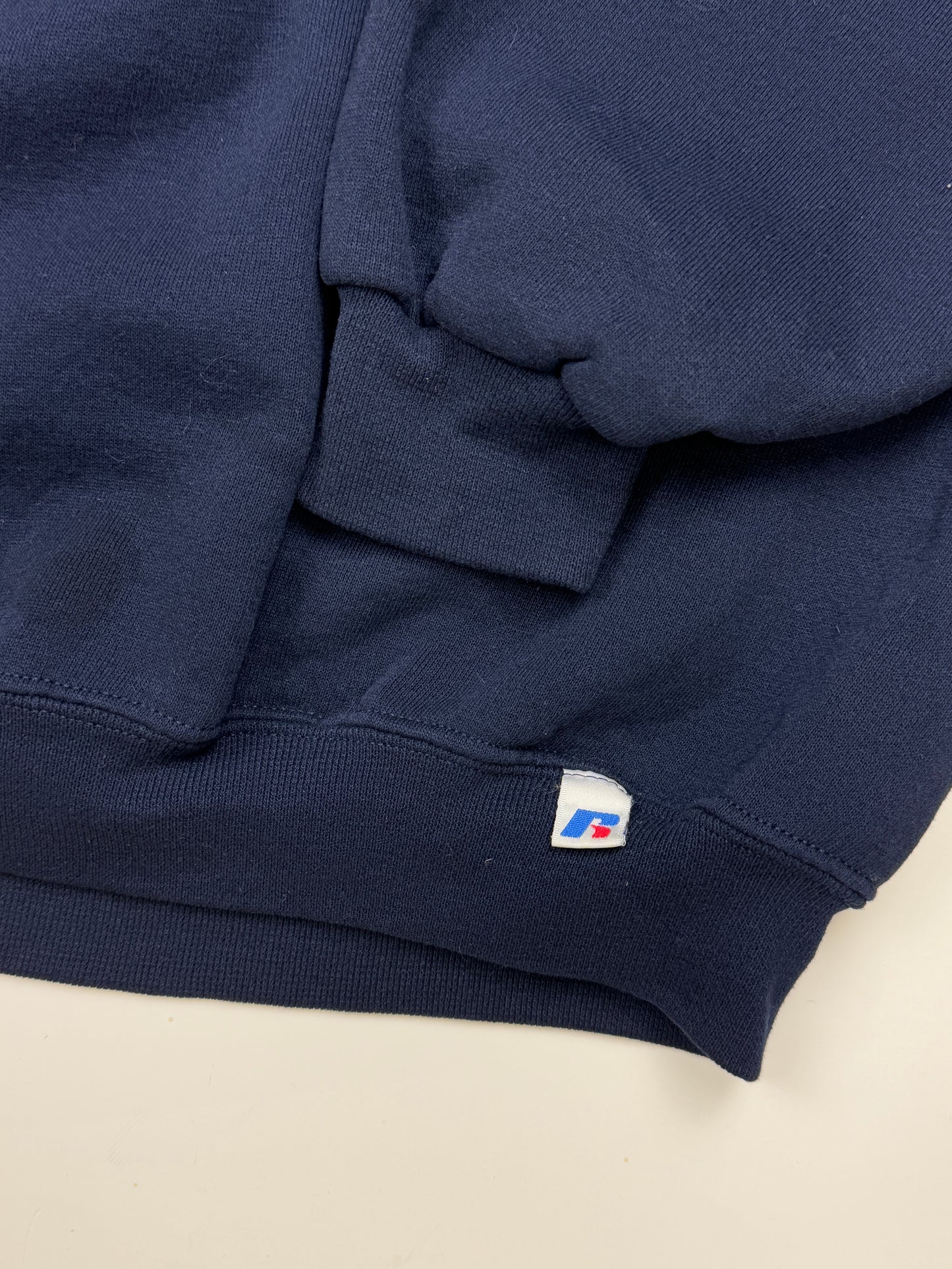 Russell Athletic Cropped Boxy Fit Blank Crewneck Sweatshirt Size XXL Navy Blue